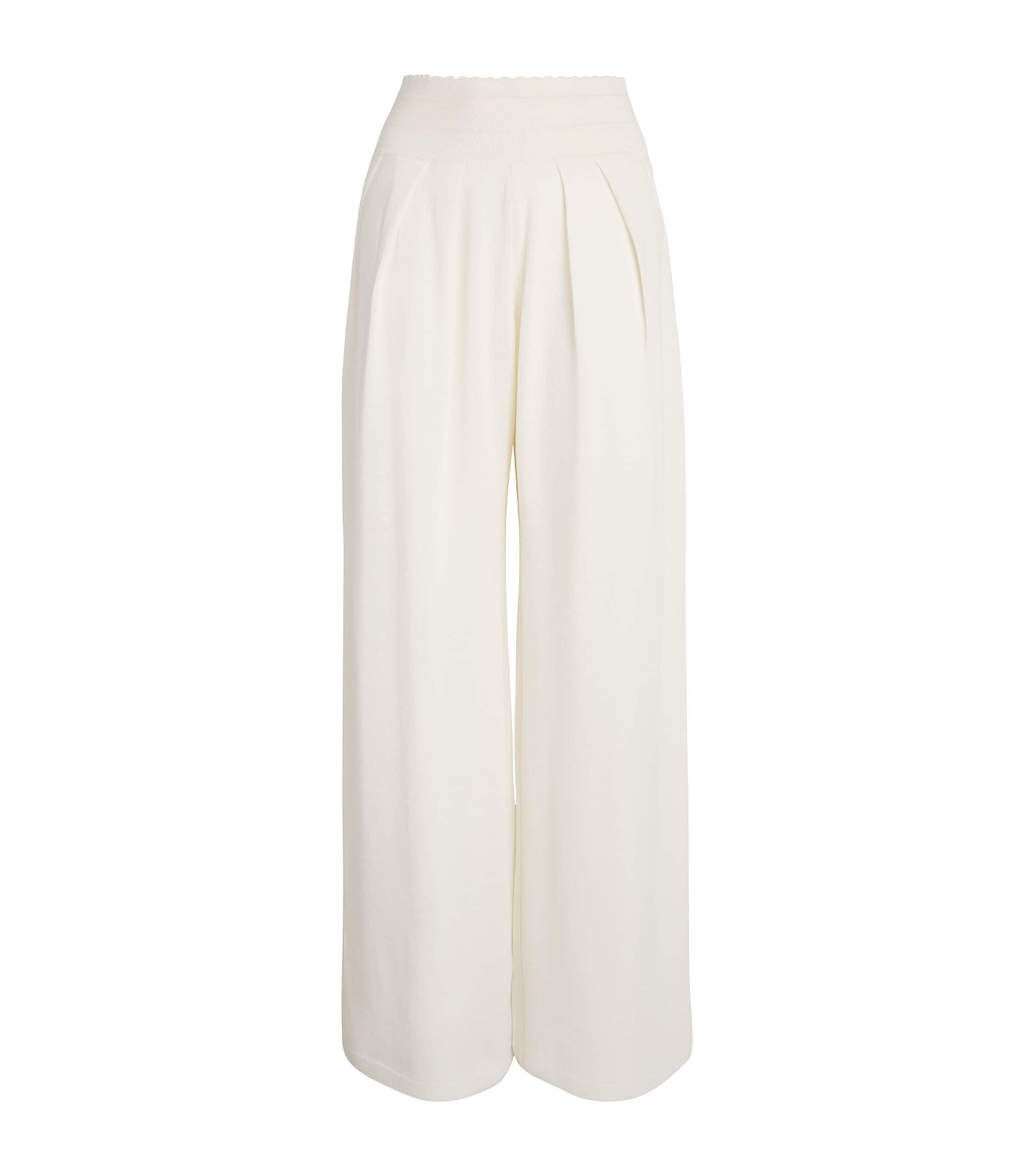 Molli Virgin Wool Wide-Leg Trousers Milk