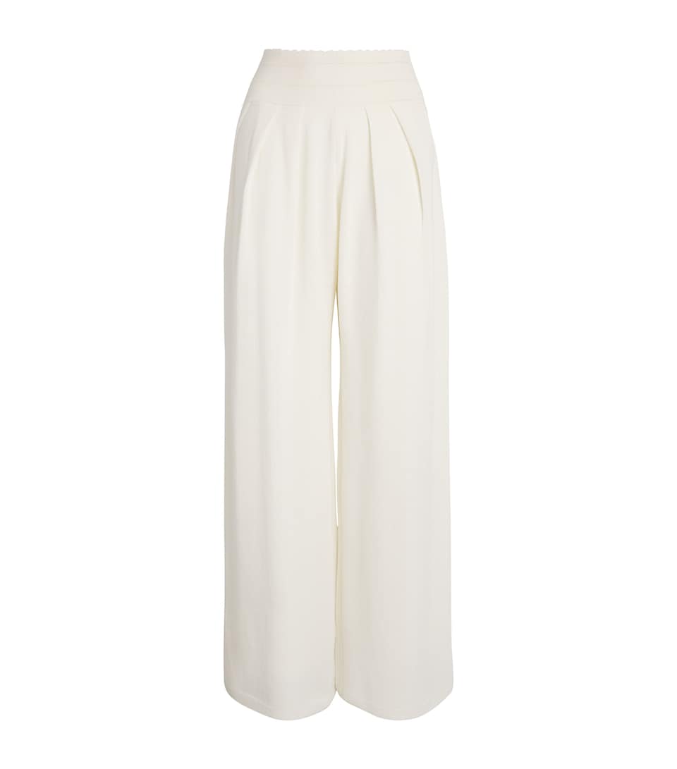 Molli Virgin Wool Wide-Leg Trousers Milk