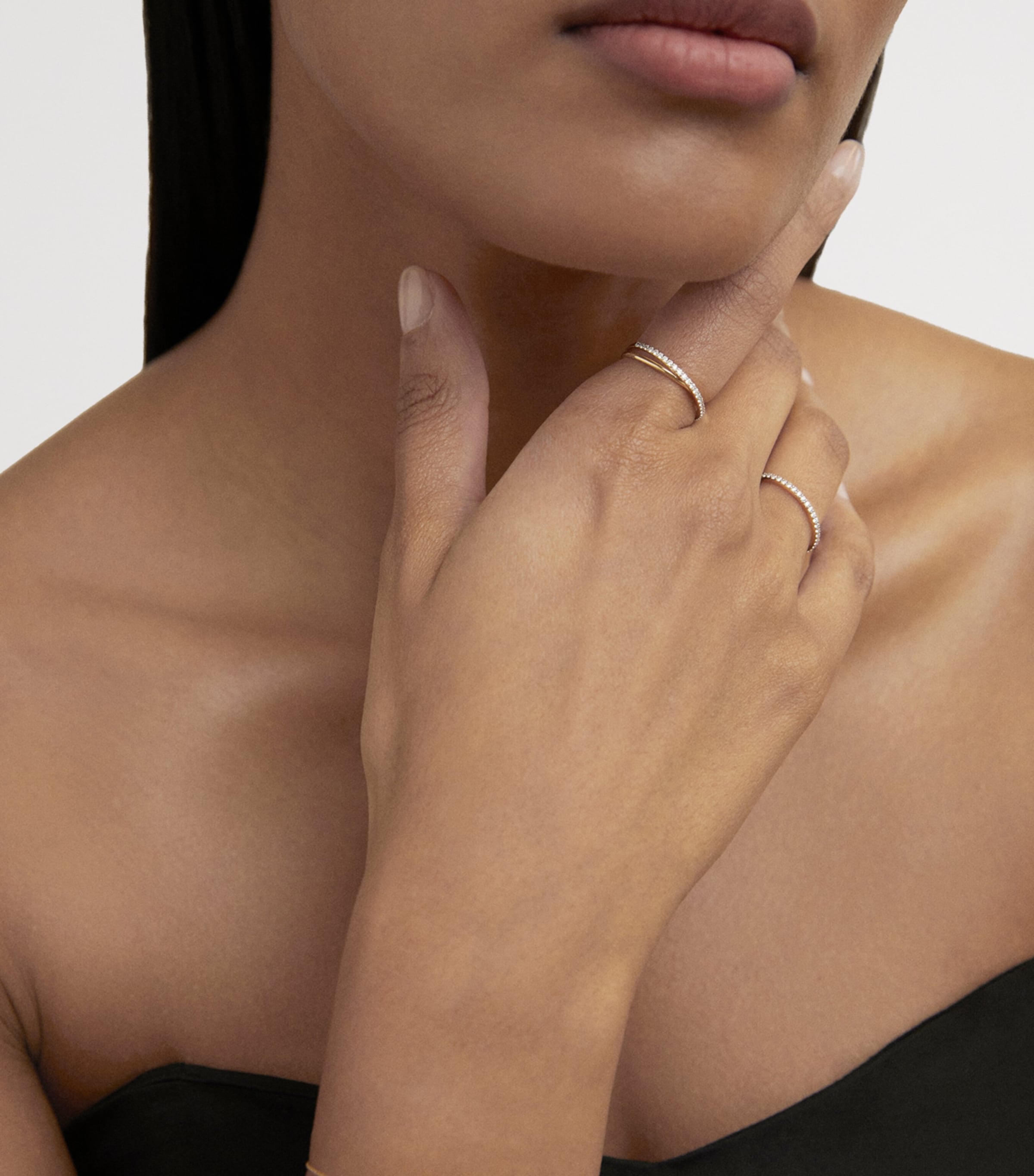Monica Vinader Gold and Diamond Essentials Ring Solid Gold Image 2