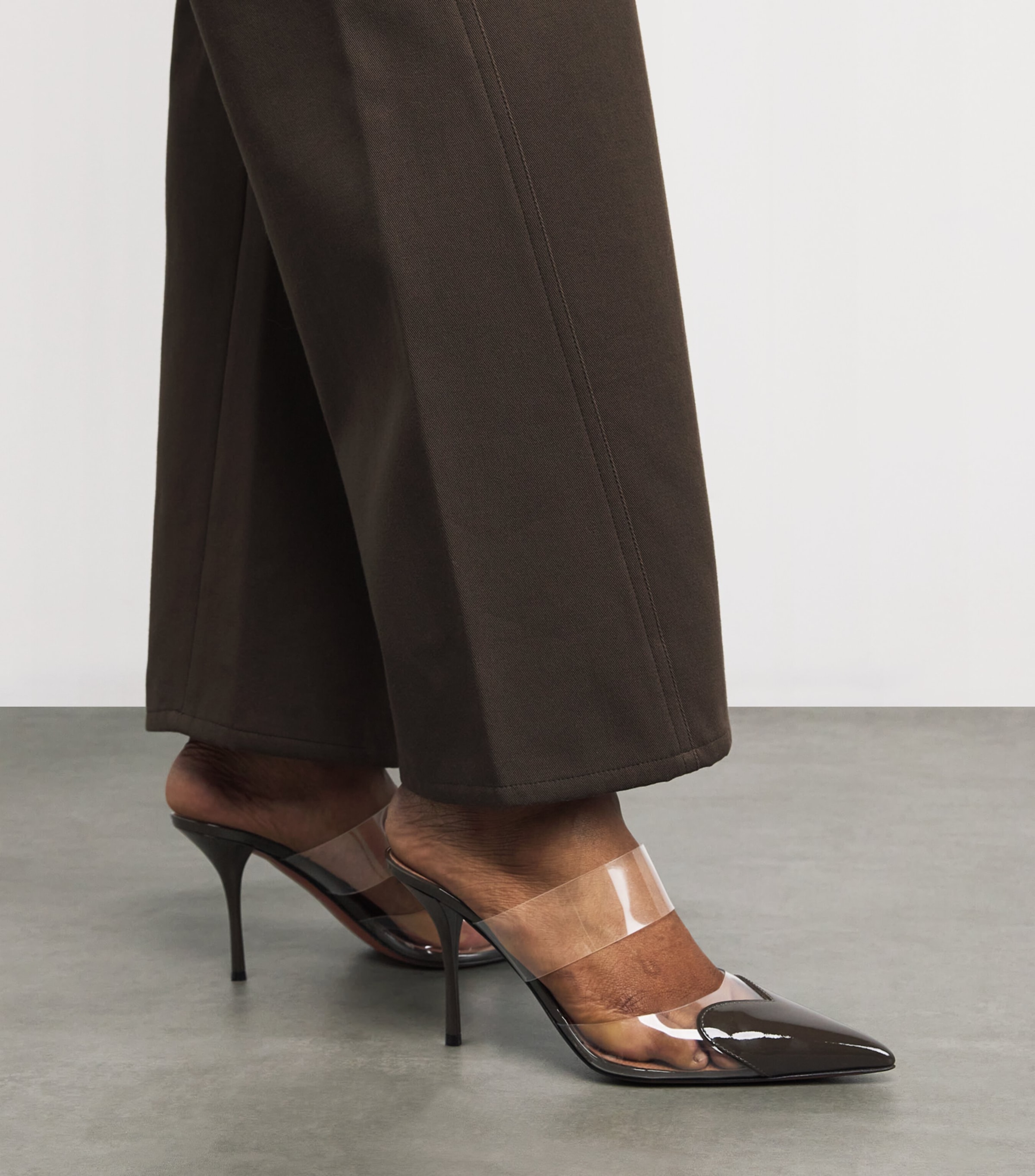 Patent Leather Le Coeur Mules 90 KHAKI Image 2