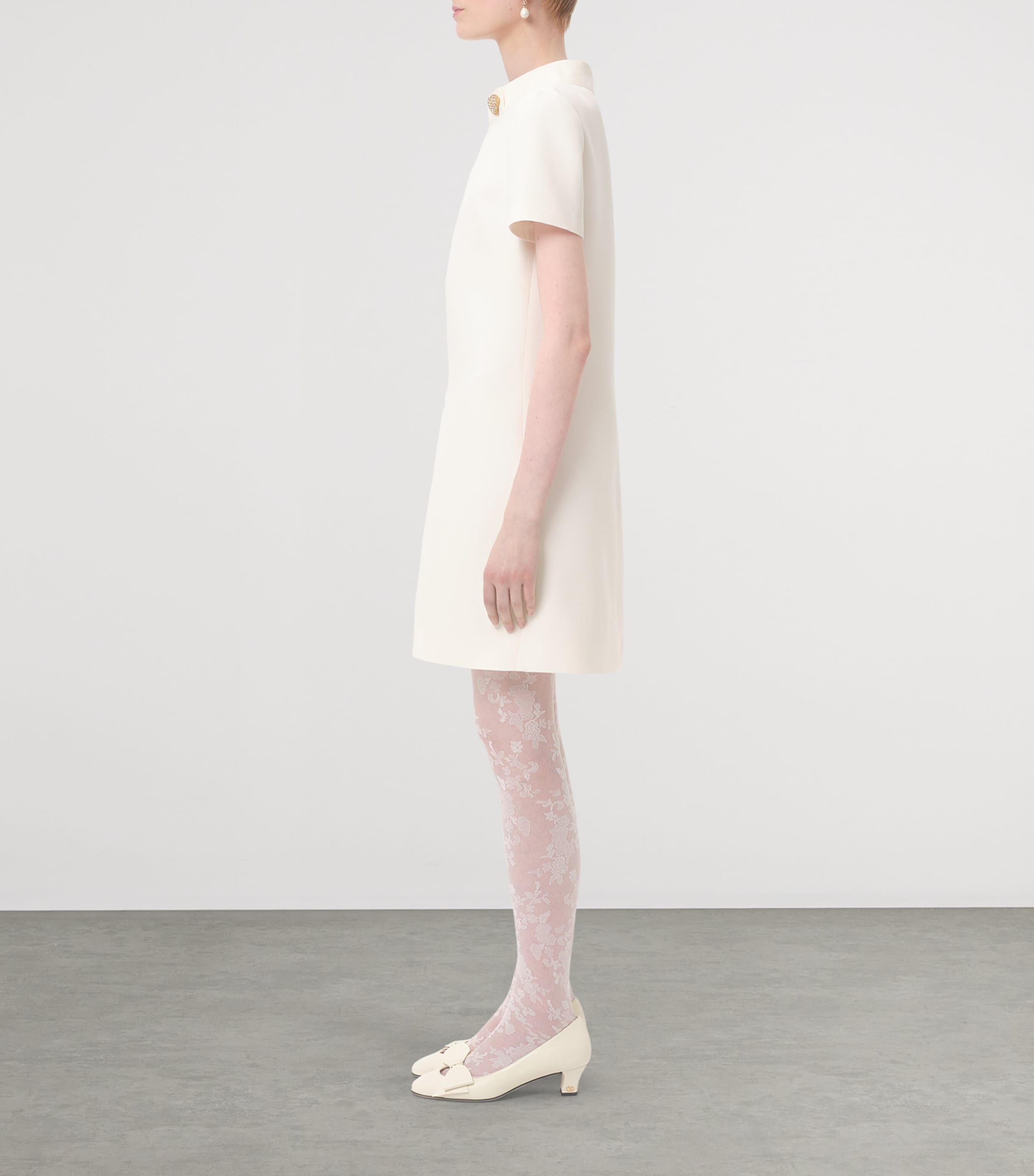 Wool-Silk Embellished Mini Dress A03 Image 3