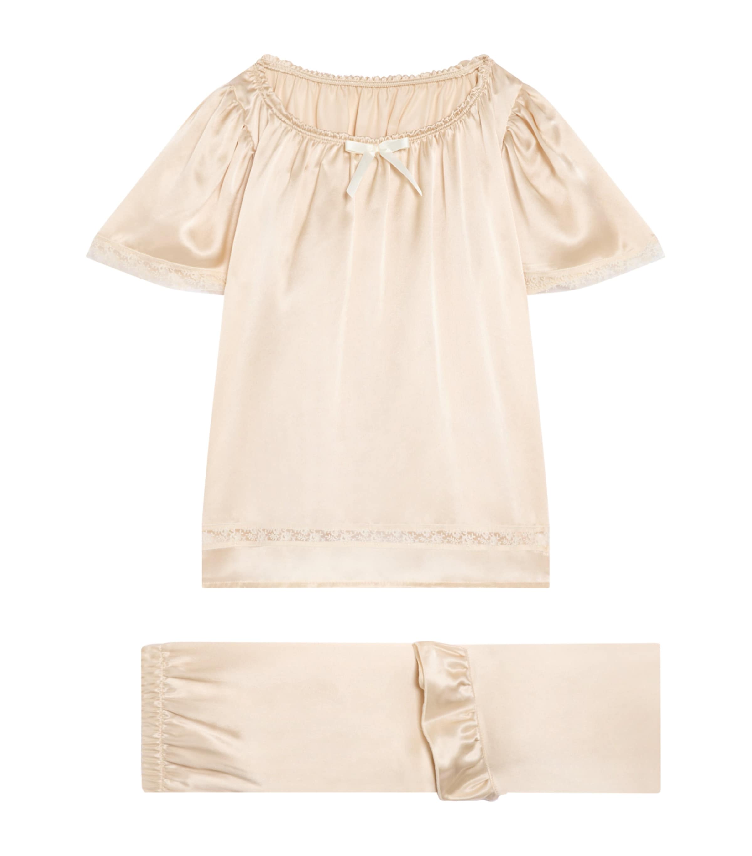 Amiki Kids' Silk Angelina Pyjama Set In Nude