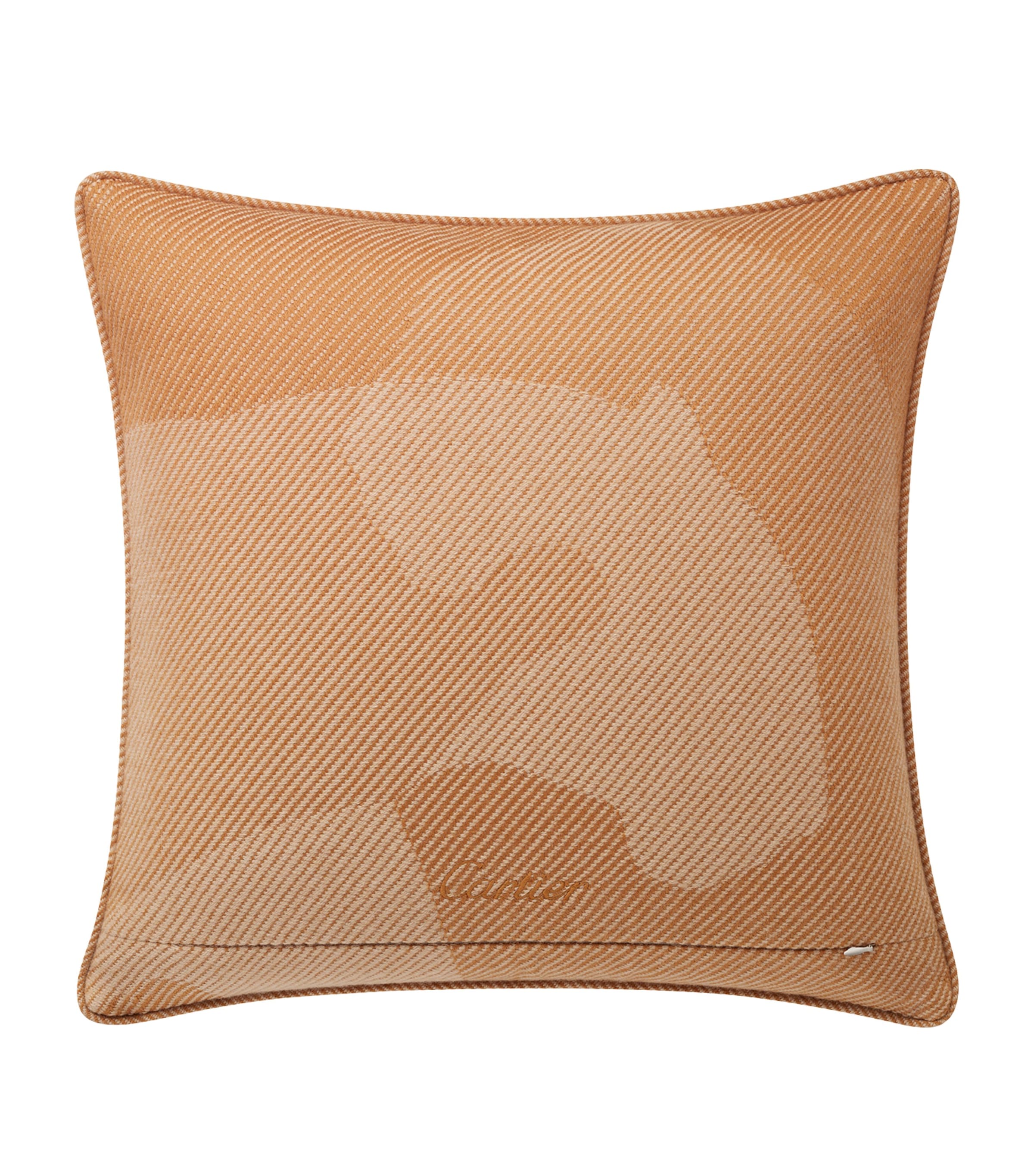 Wool-Cashmere Panthère de Cartier Cushion (50cm x 50cm) OCHRE Image 3