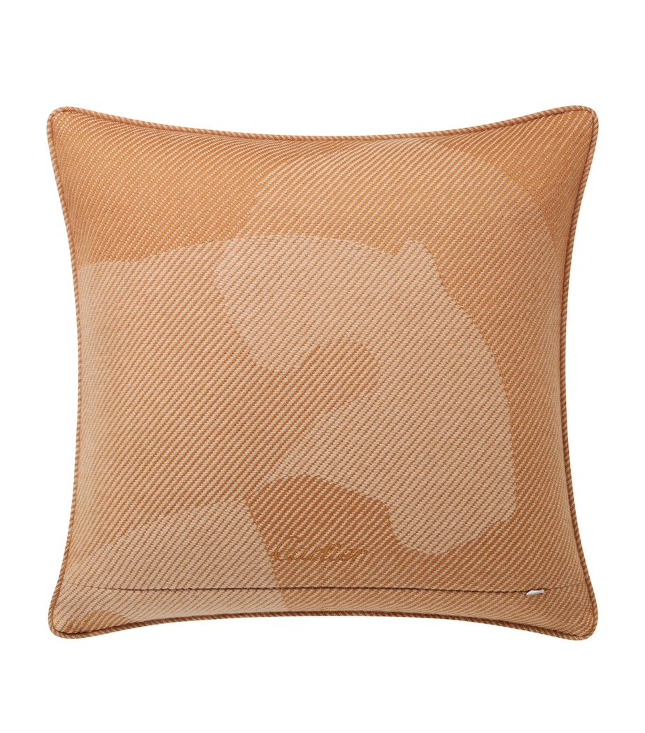 Wool-Cashmere Panthère de Cartier Cushion (50cm x 50cm) OCHRE Image 3
