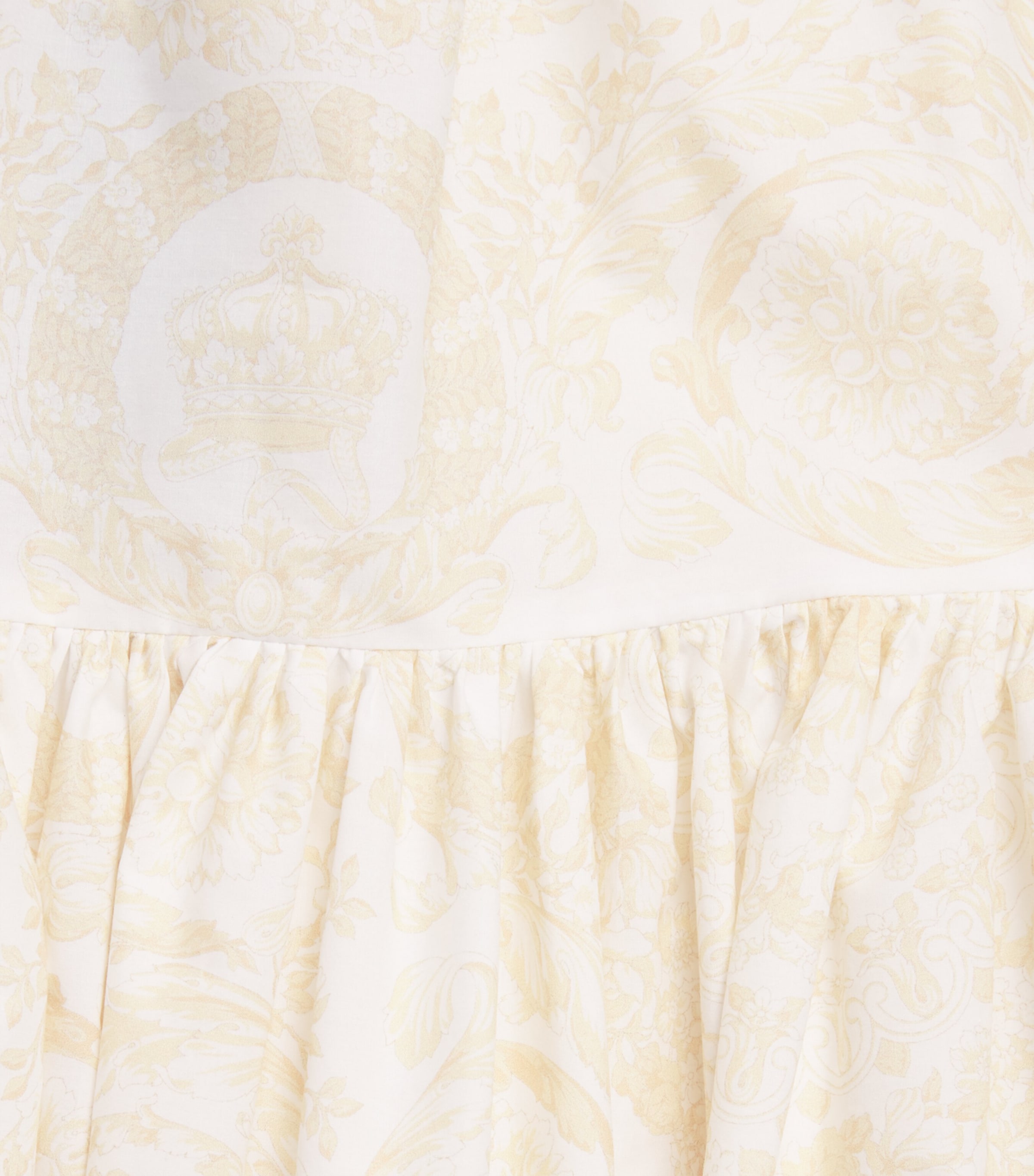 Versace Kids Cotton Whisper Barocco Print Skirt (6-14 Years) Washd Out Gold Image 3