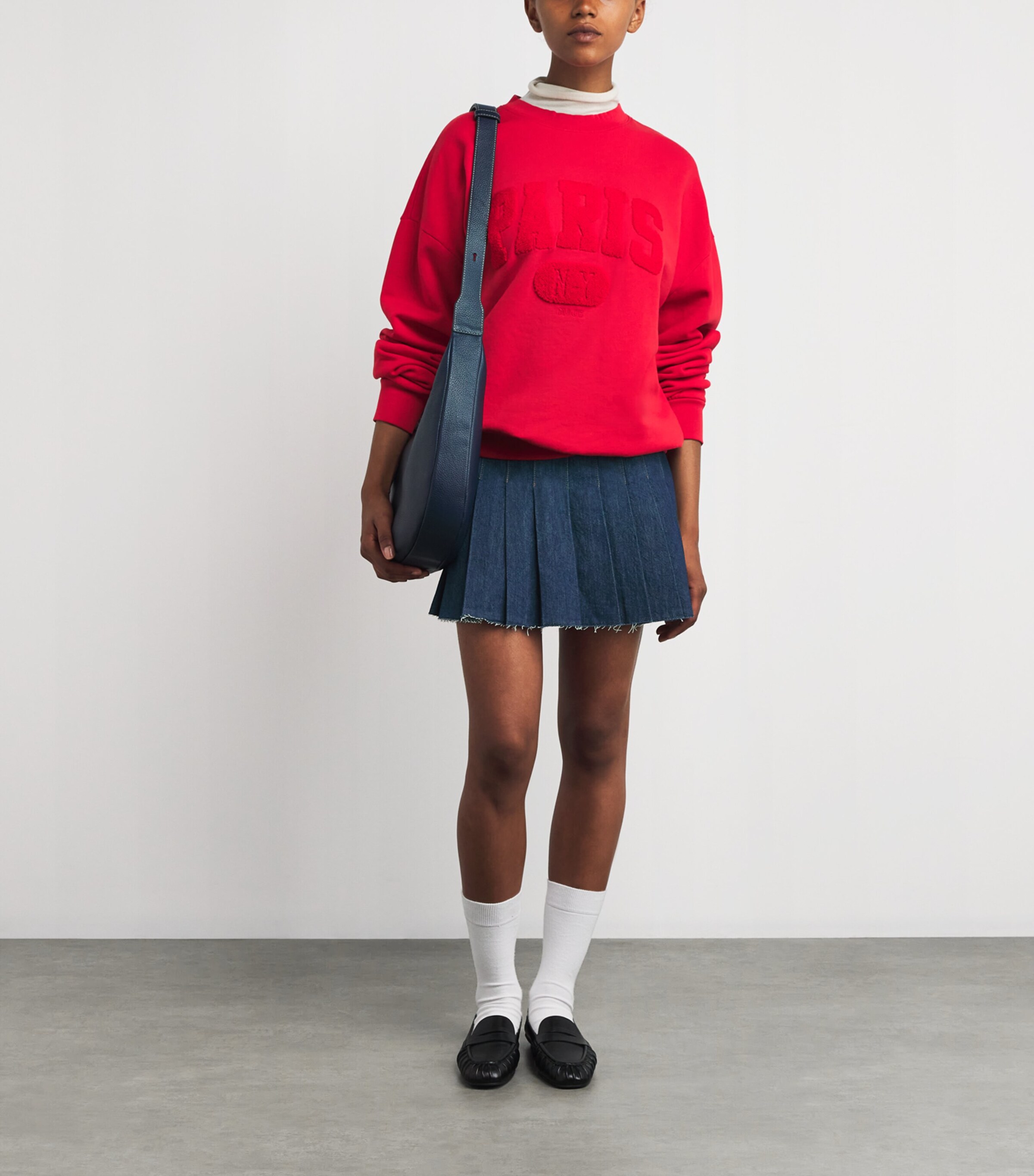 Stretch Denim Mini Skorts NAVY Image 2