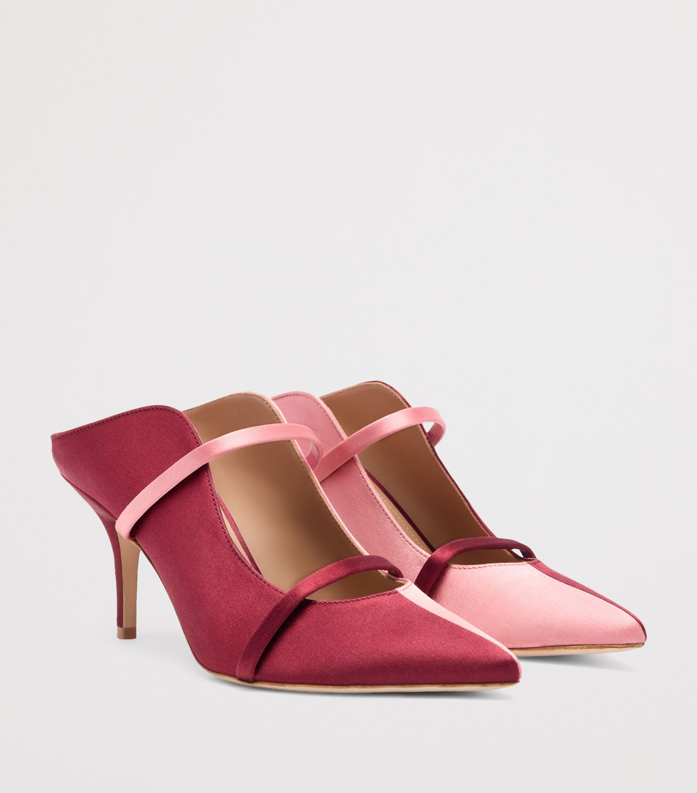 Malone Souliers Satin Maureen Heeled Mules 70 Burgundy Image 3