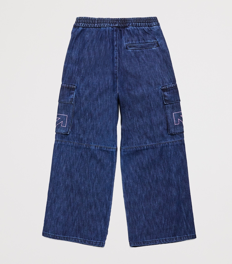 Cotton Logo Jeans (4-12 Years) 3432INDIGO-FUCHSIA Image 2