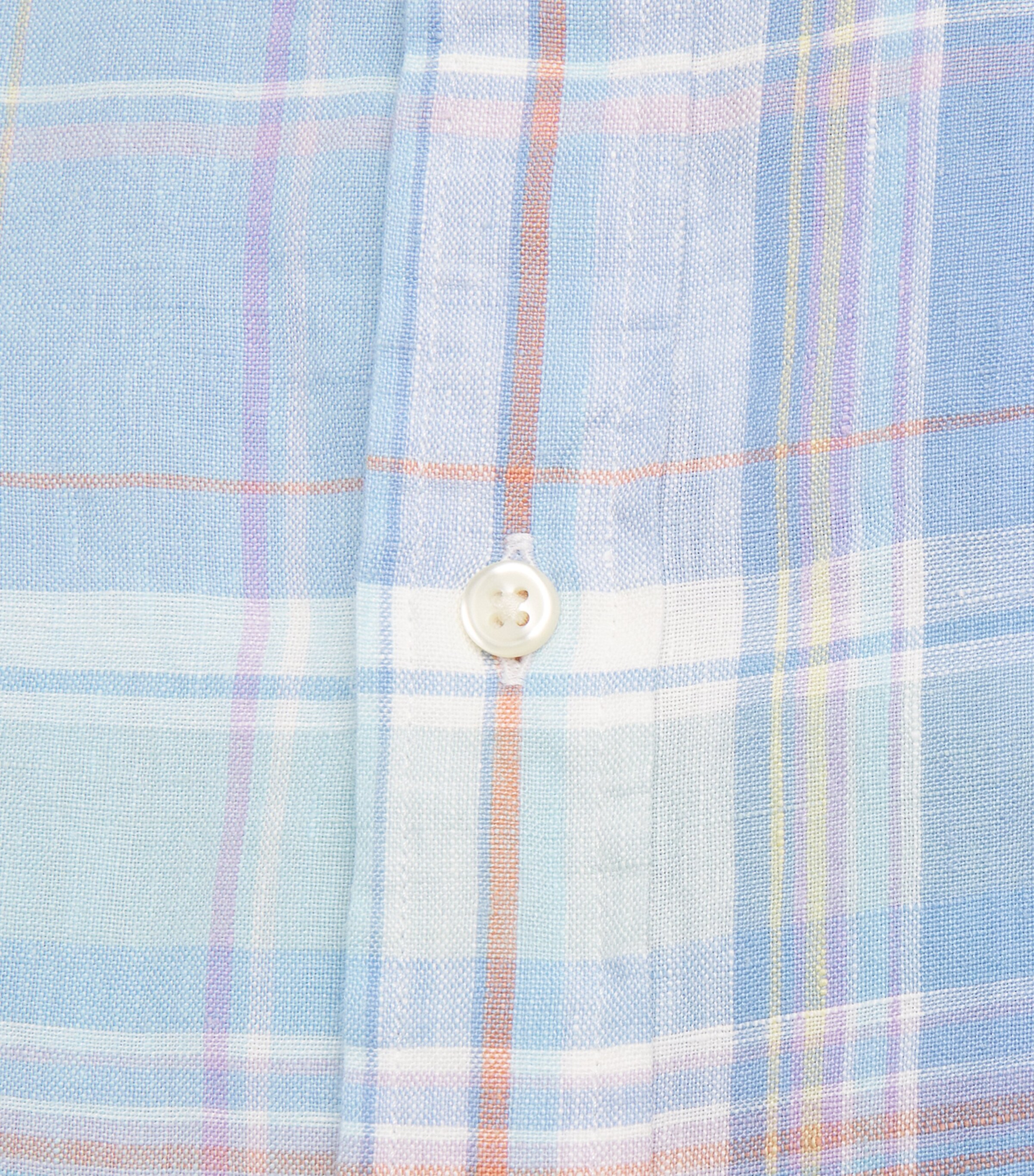 Polo Ralph Lauren Mens Linen Check Shirt Blu Orng Multi Image 6