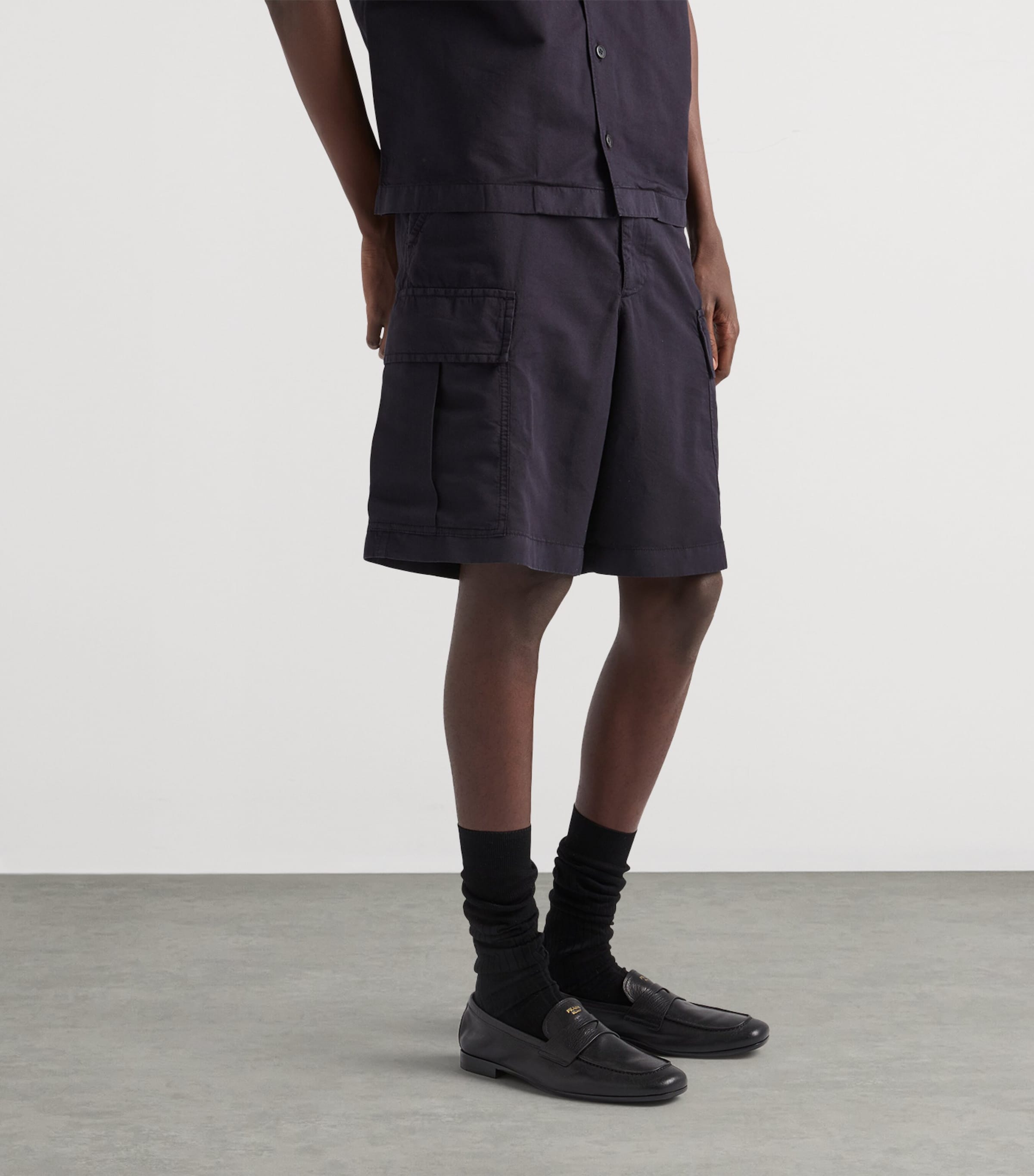 Prada Mens Cotton-Silk Bermuda Shorts Image 4