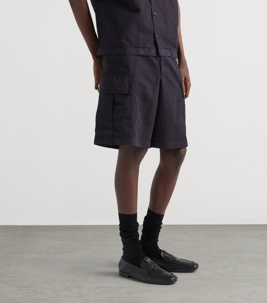 Prada Mens Cotton-Silk Bermuda Shorts Image 4