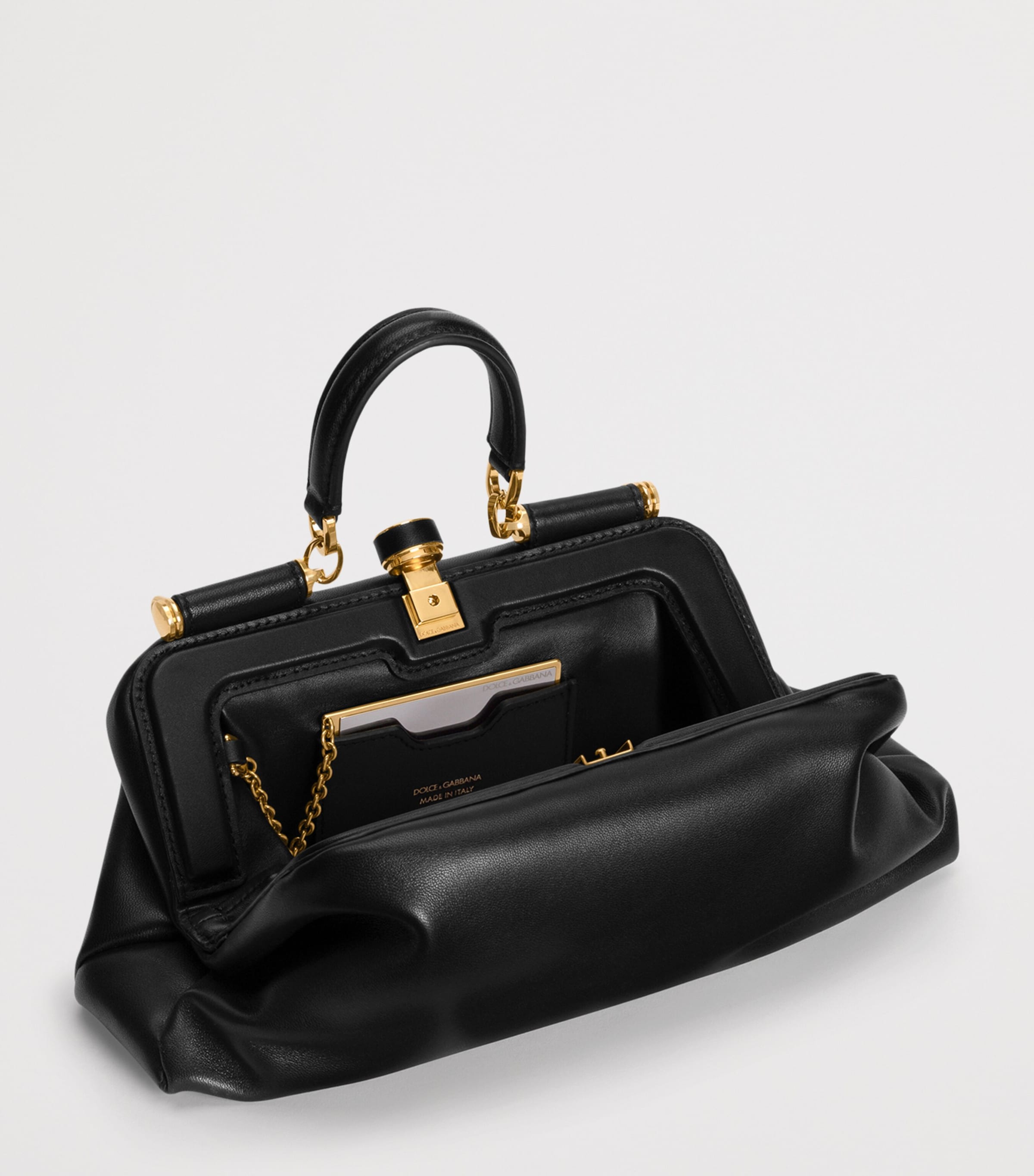 Dolce&Gabbana Leather Shoulder Bag Black Image 6