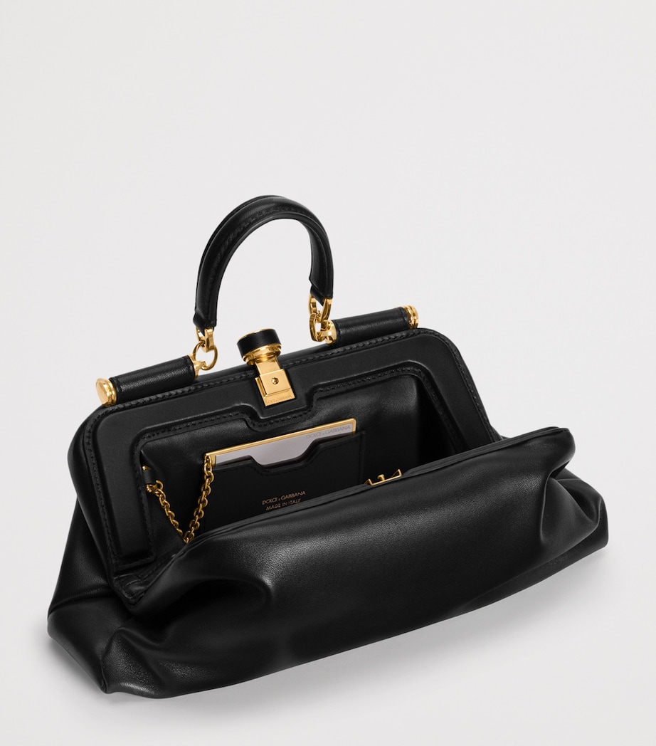 Dolce&Gabbana Leather Shoulder Bag Black Image 6