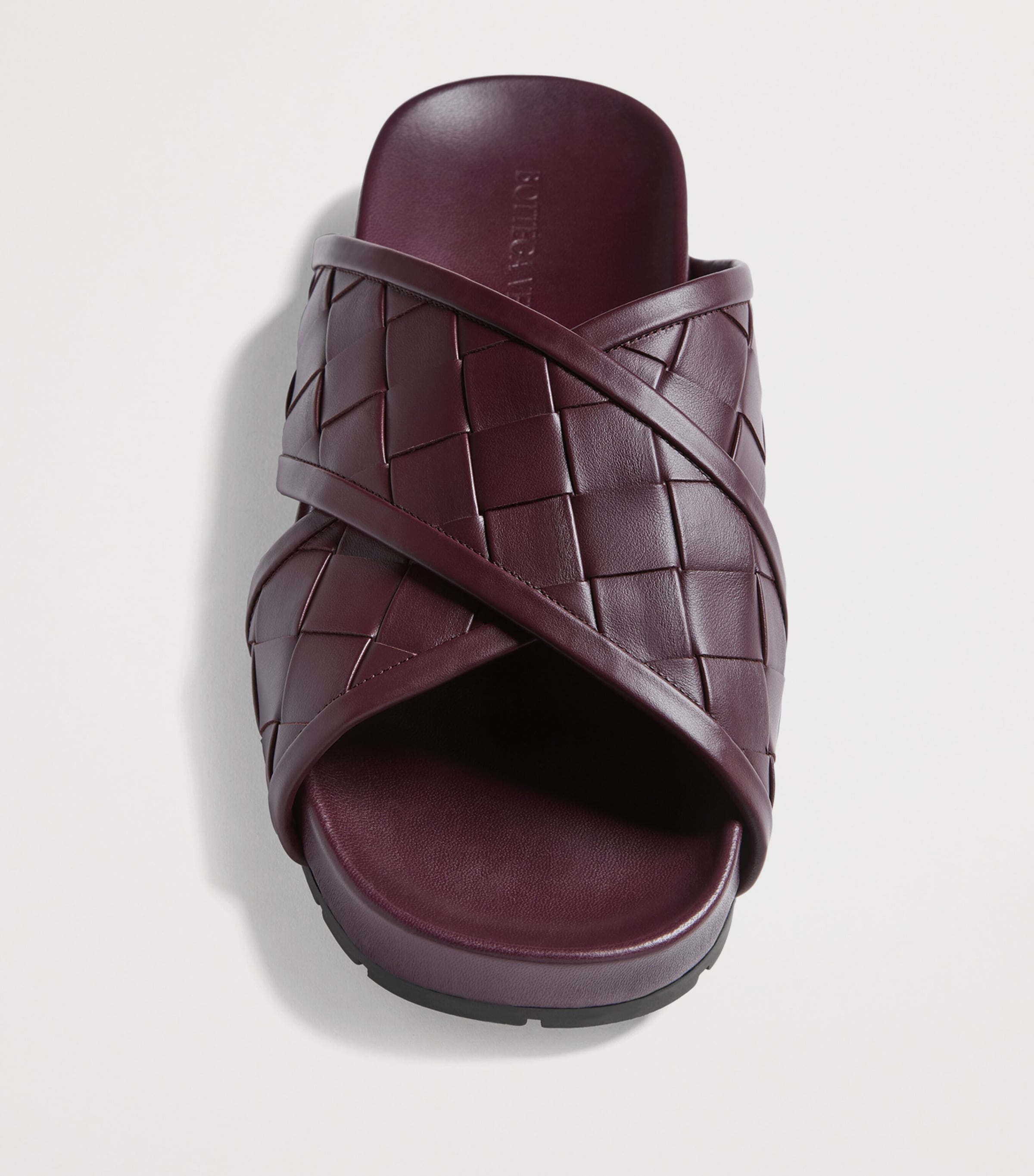 Bottega Veneta Leather Intrecciato Tarik Slides Image 3