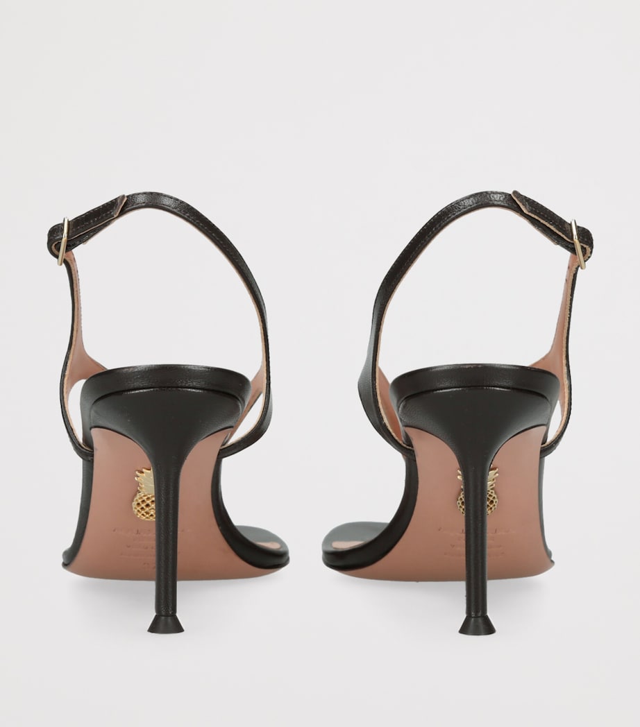 Aquazzura Leather Bikini Thong Sandals 75 Dark Brown Image 2