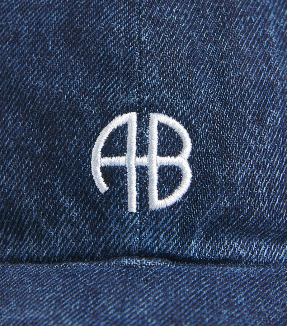 ANINE BING Denim Jeremy Baseball Cap Ink Blue Image 4