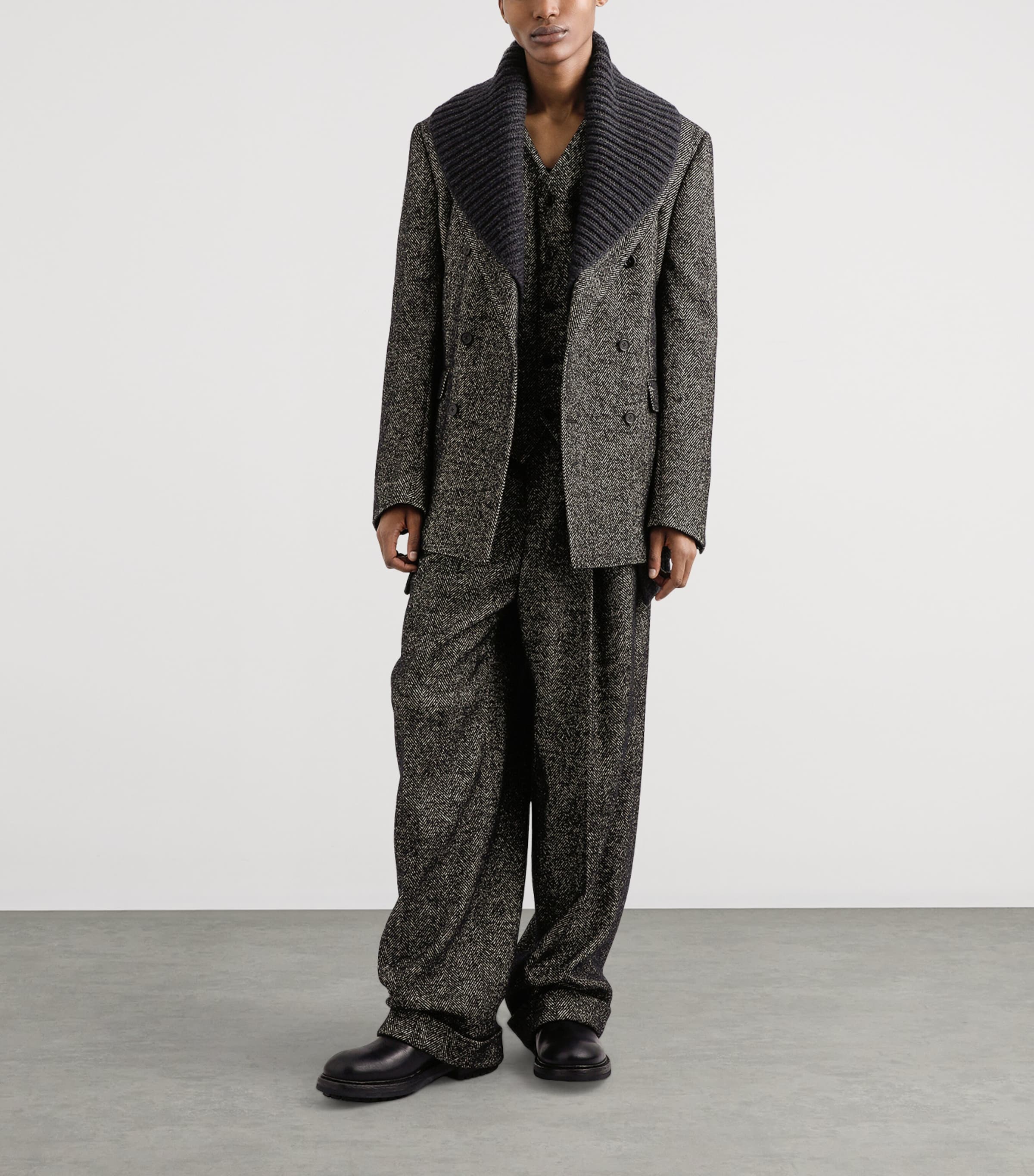 Cashmere Wrap Cardigan N1254 VERY DARK Image 4