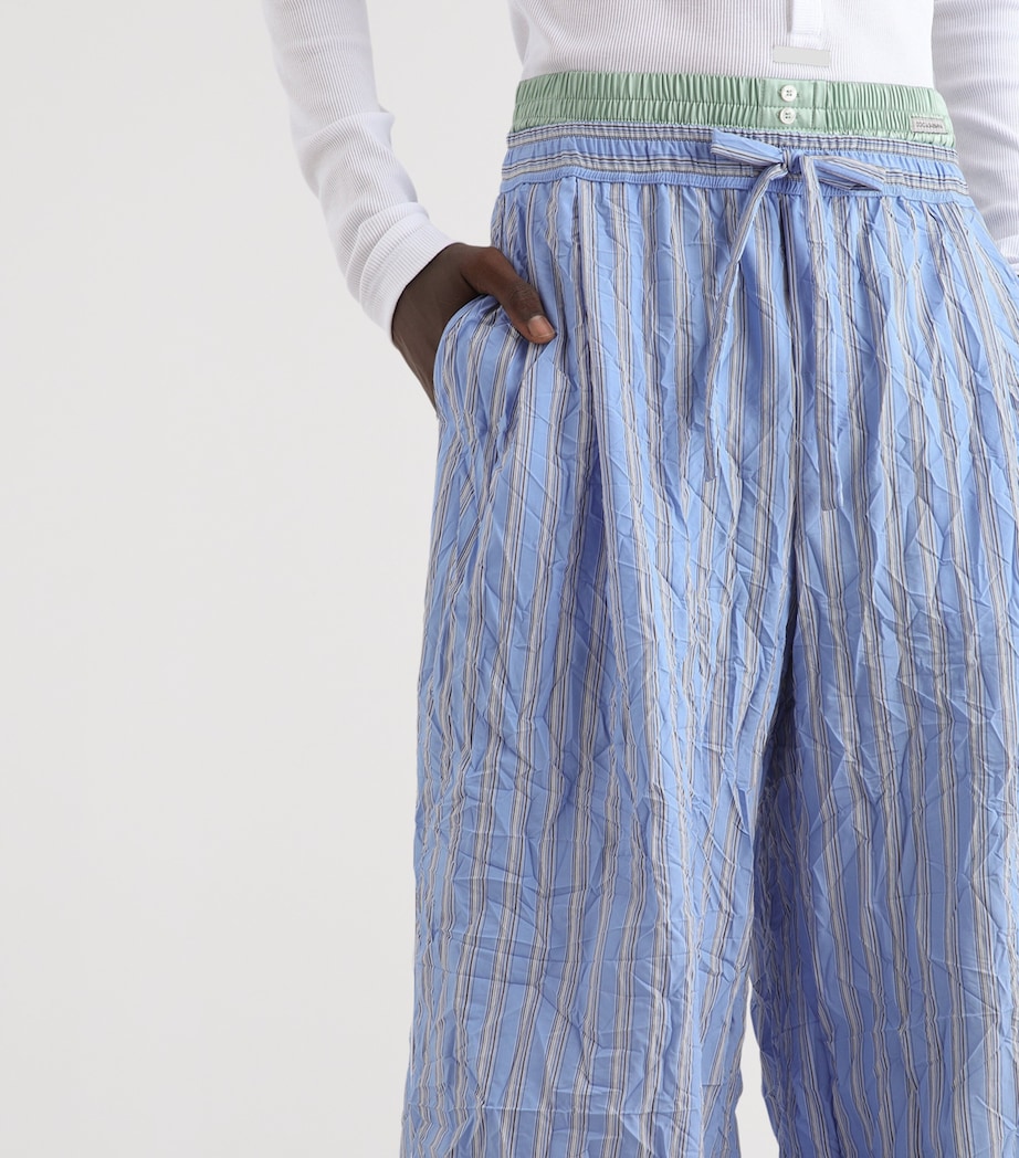 Dolce&Gabbana Mens Striped Crinkle Trousers Stri Image 6