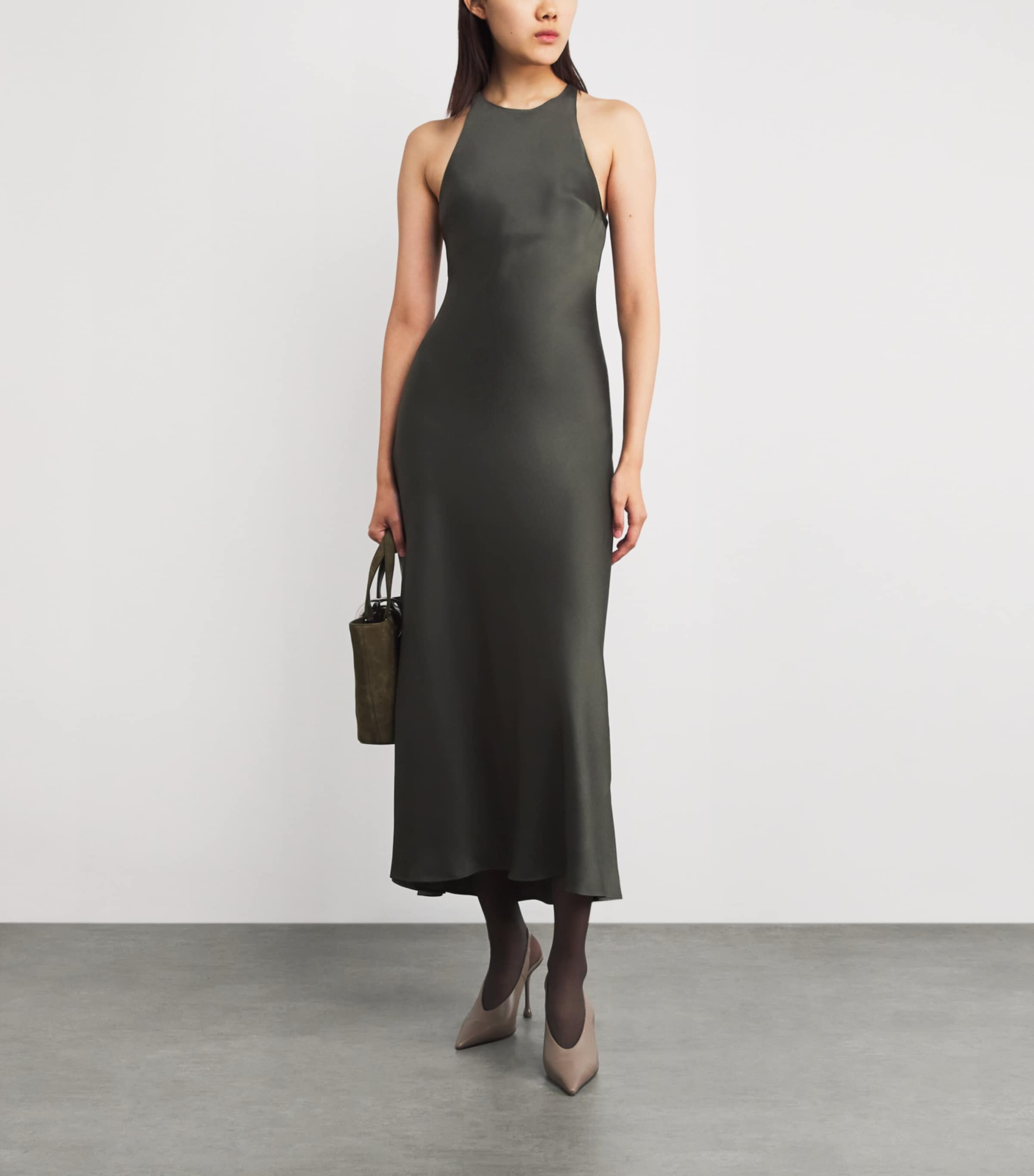 Satin Skyros Maxi Dress V005 DARK FOREST Image 2