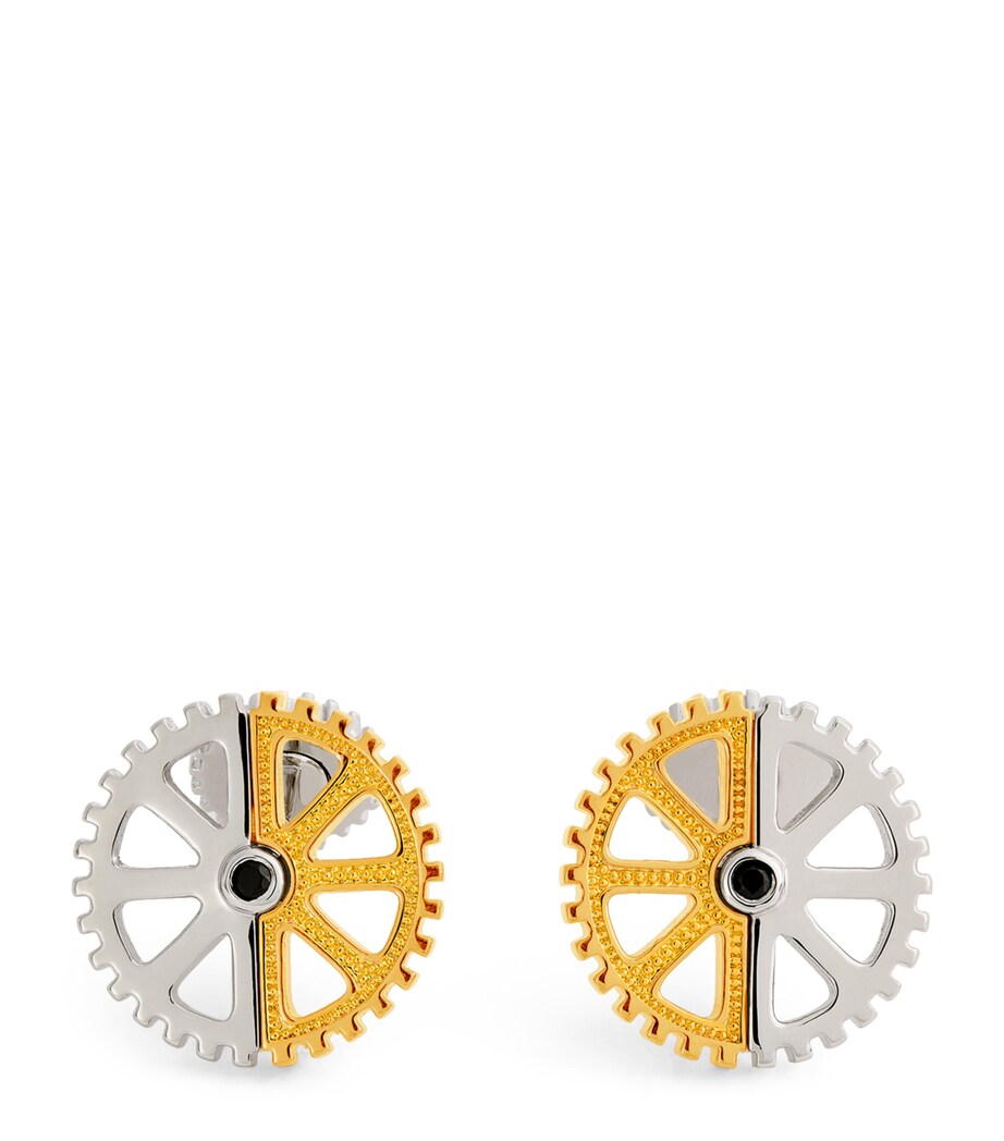Tateossian Puzzle Gear Cufflinks Silver/gold Image 1