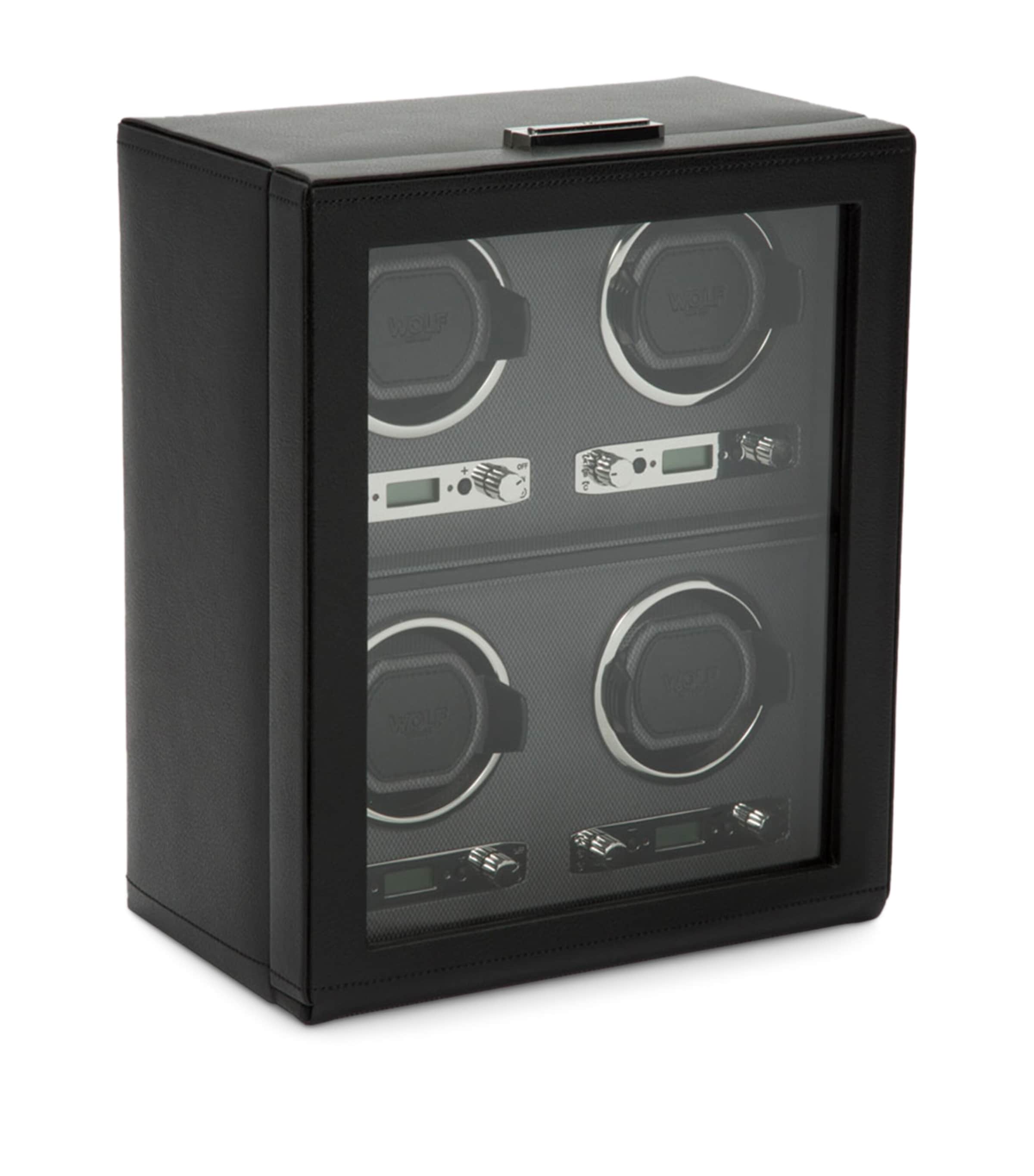 WOLF Vegan Leather Classic 4-Piece Watch Winder Black Image 2