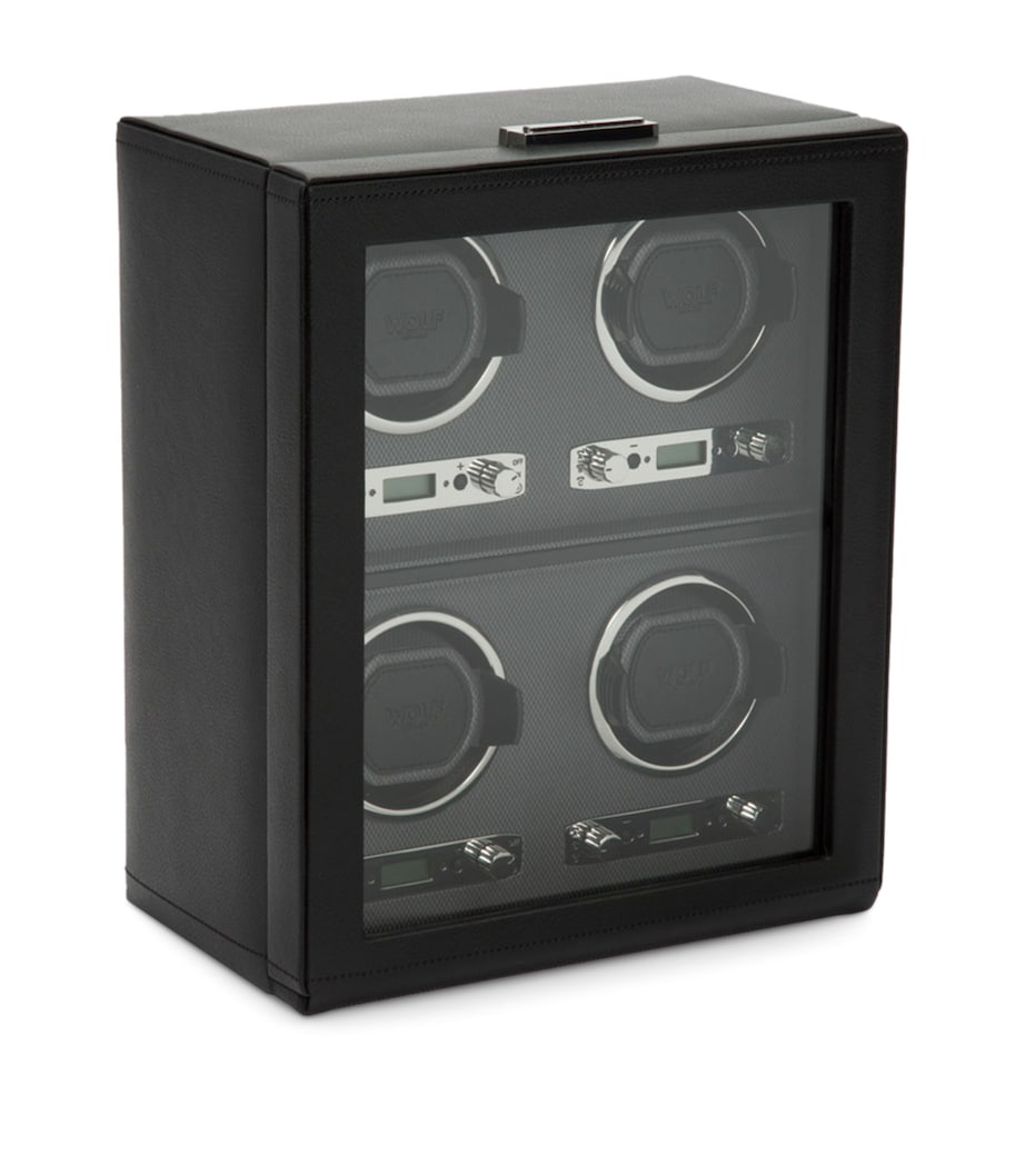 Vegan Leather Classic 4-Piece Watch Winder BLACK Image 2