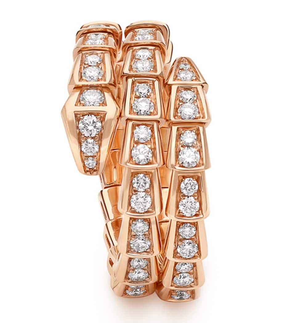 Rose Gold and Diamond Serpenti Viper Ring PINK GOLD Image 2