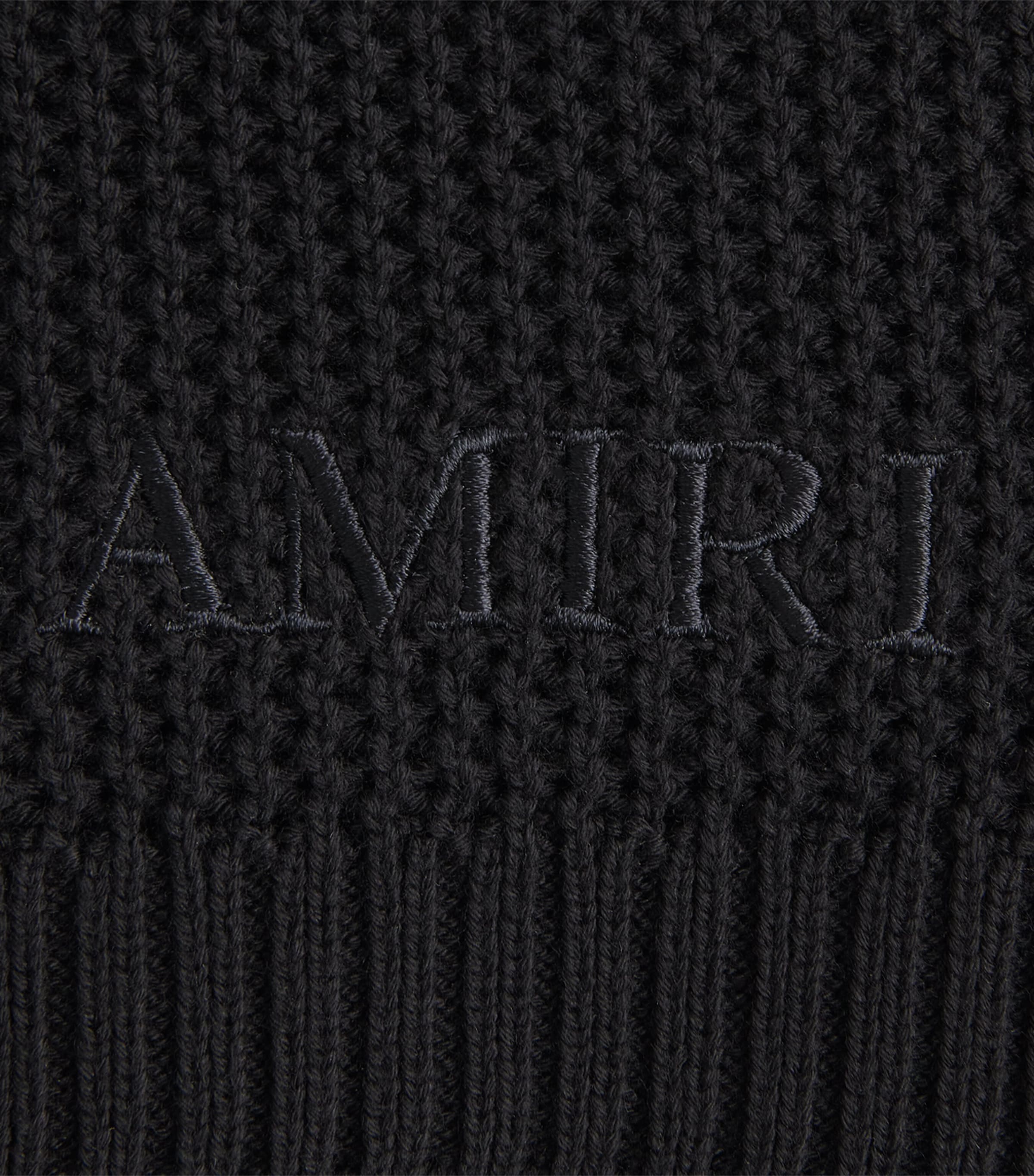 AMIRI Mens Cotton Crochet Mesh Shorts Black Image 6