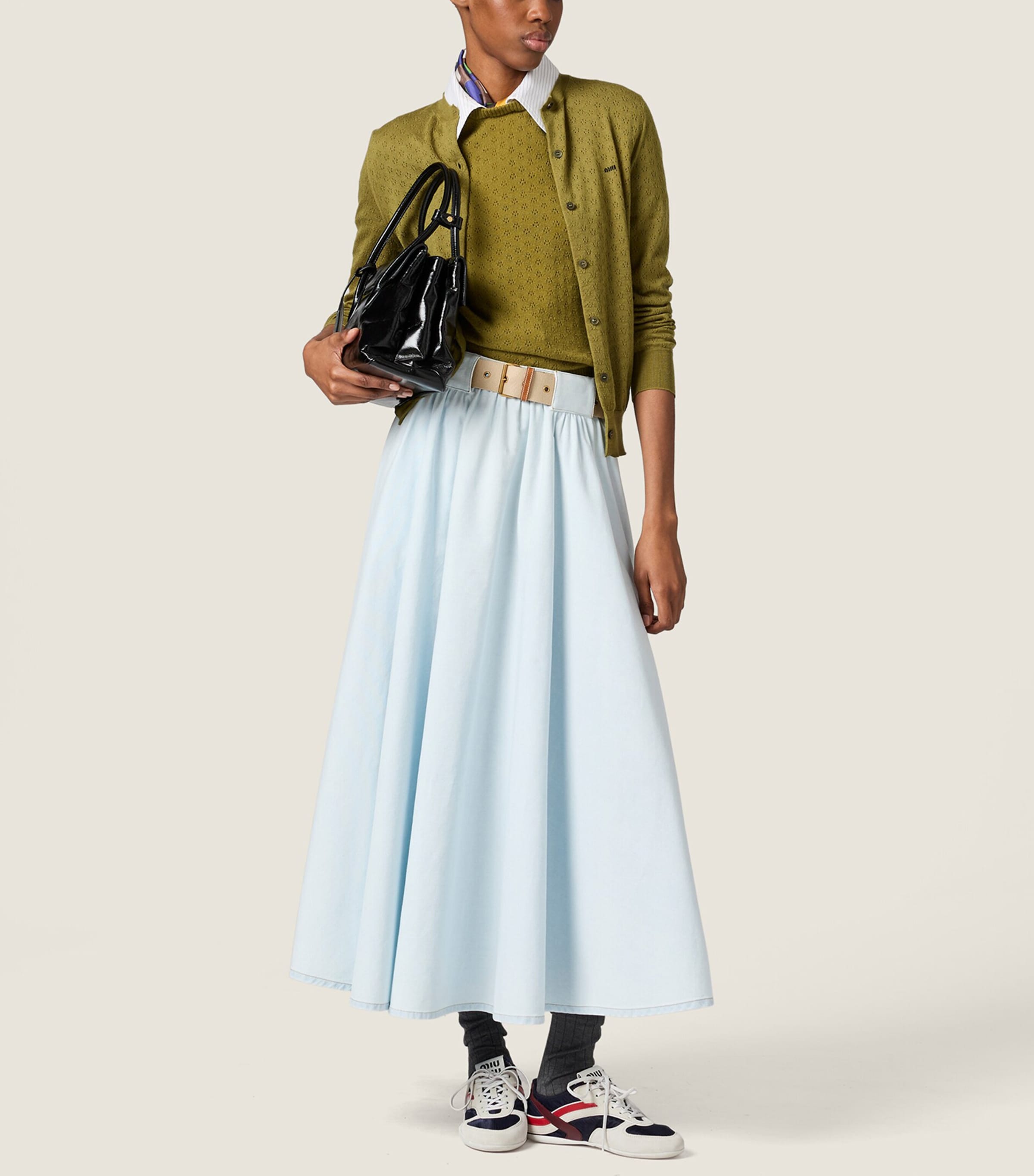 Miu Miu Womens Cashmere Detachable-Collar Sweater Image 6