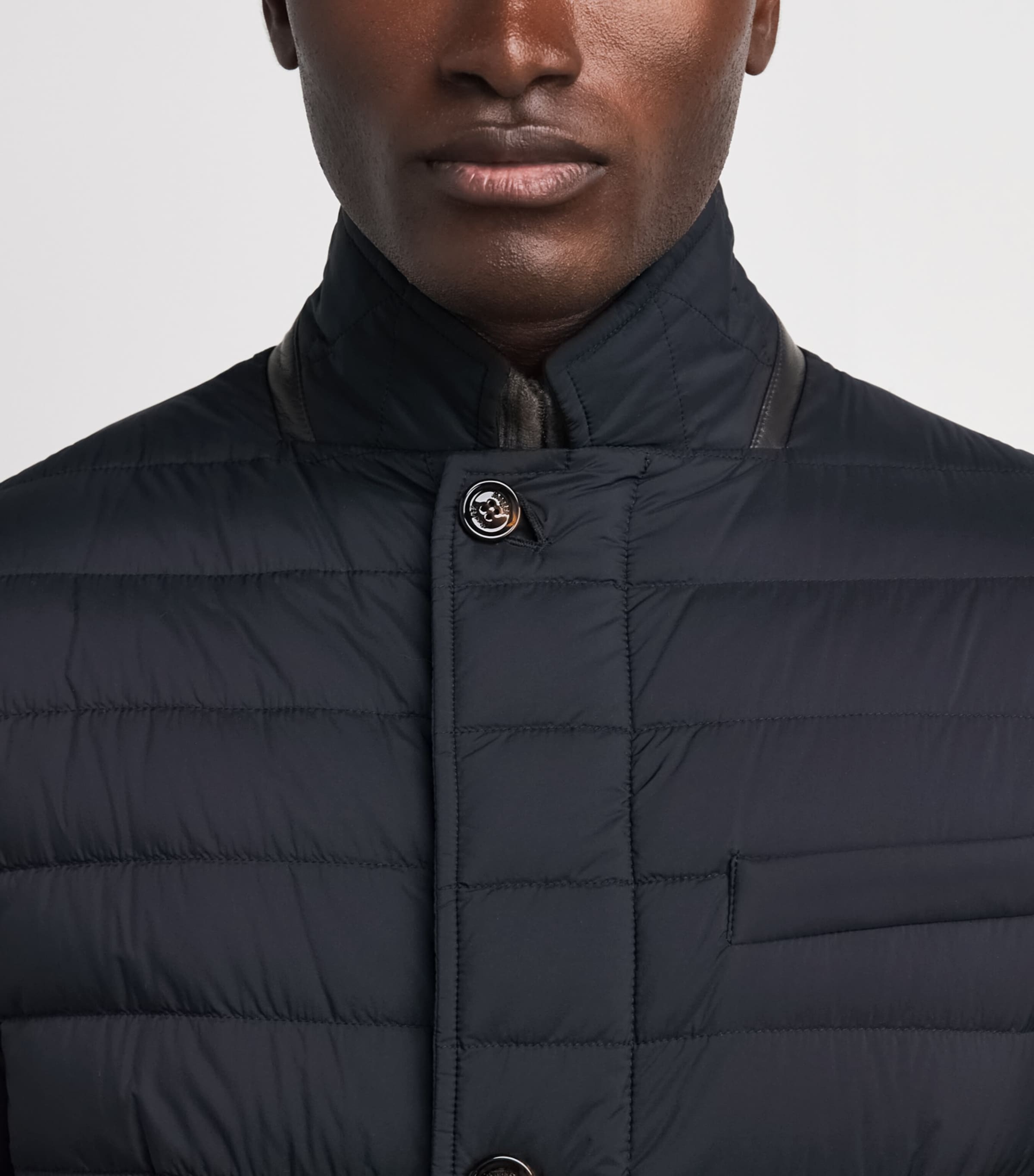 Moorer Mens Quilted Zavyer Jacket Dark Blu Image 3