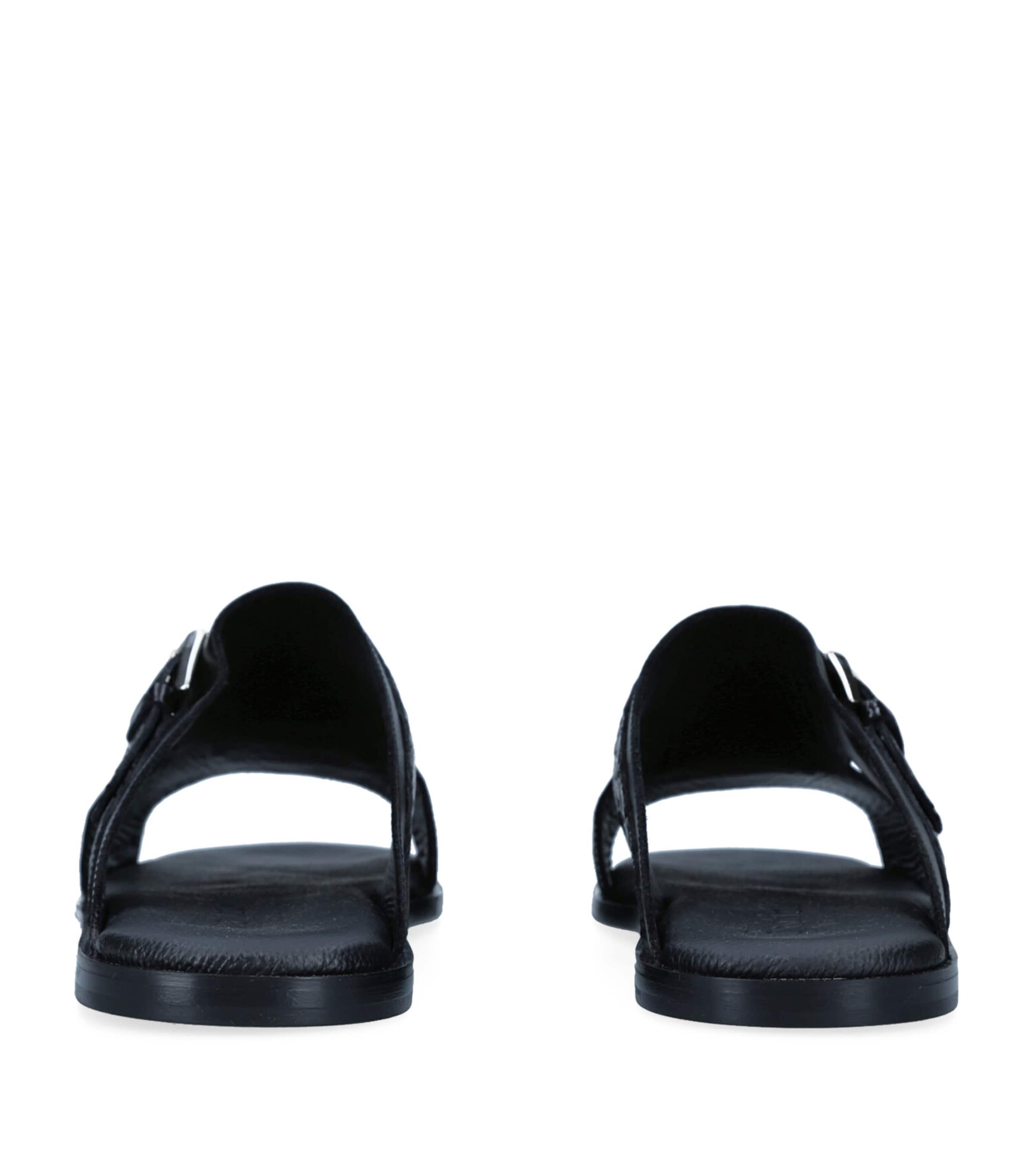 Brotini Leather Buckle-Detail Sandals Black Image 2