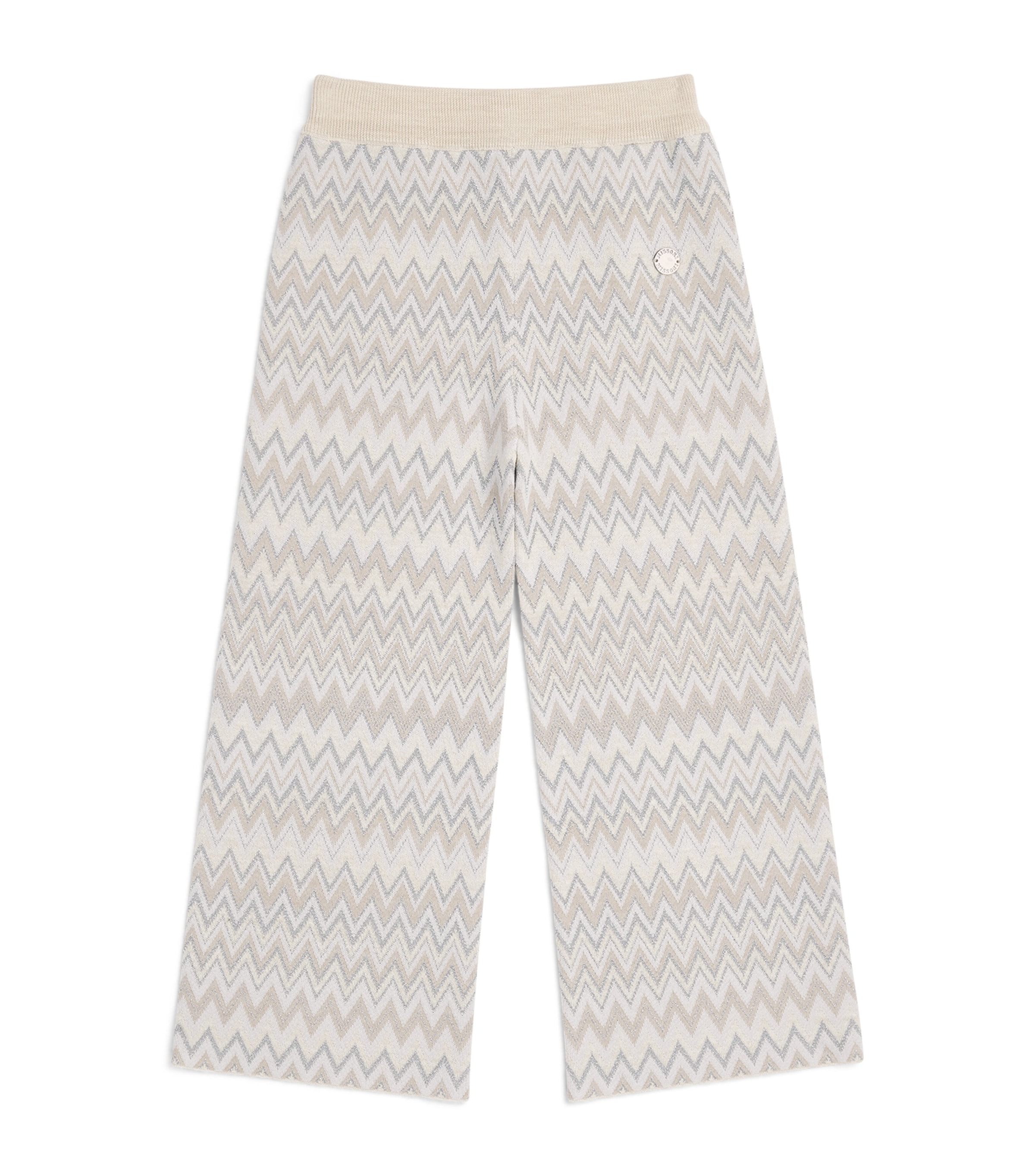 Missoni Kids Wool-Blend Zigzag Trousers (4-14 Years) Beige.ch.mel/argento