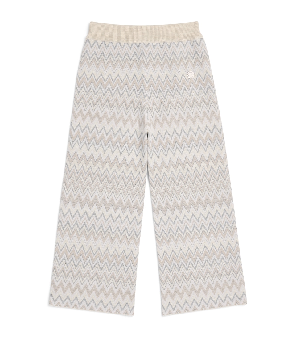 Missoni Kids Wool-Blend Zigzag Trousers (4-14 Years) Beige.ch.mel/argento
