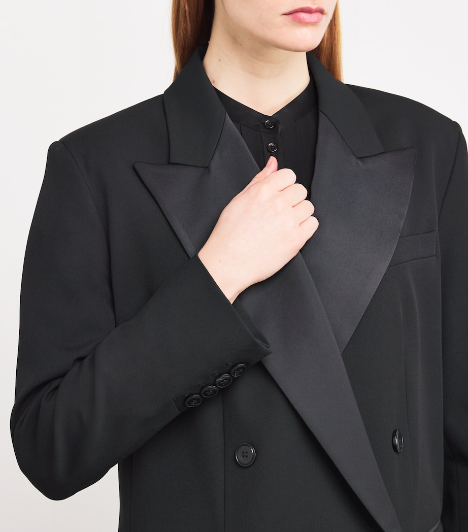 Oversized Double-Breasted Blazer BLACK Image 6