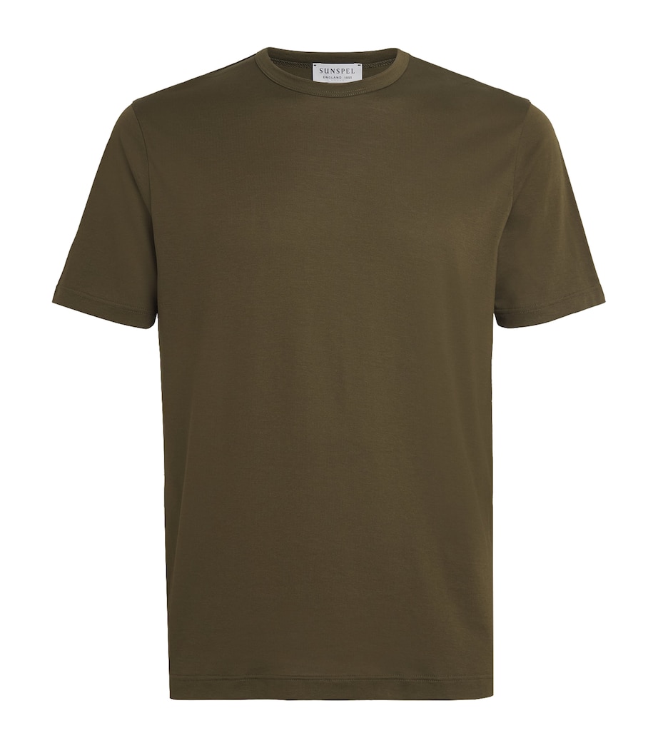 Sunspel Mens Supima Cotton Classic T-Shirt Loden Green Image 1