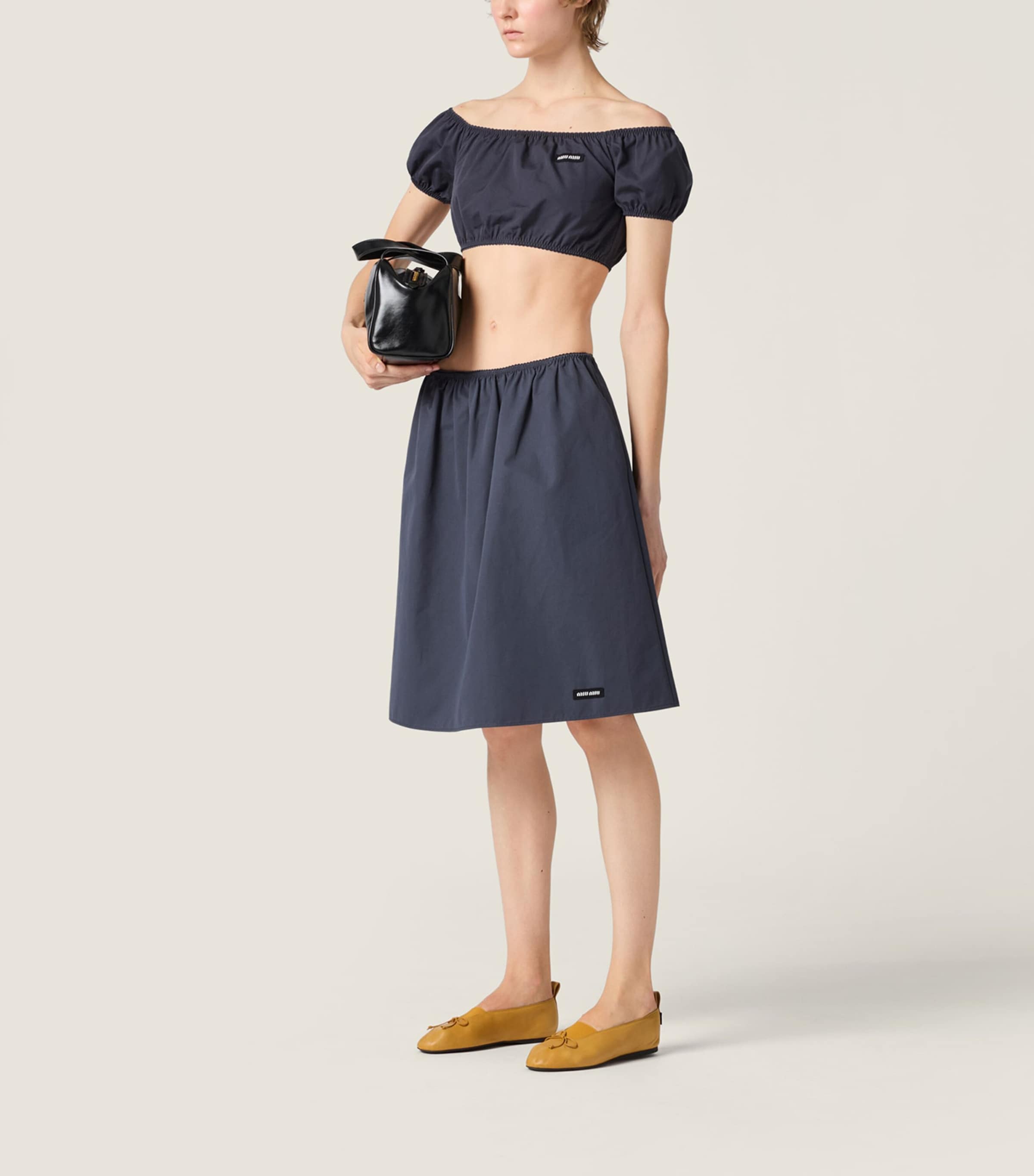 Miu Miu Womens Cotton Poplin Crop Top Image 2