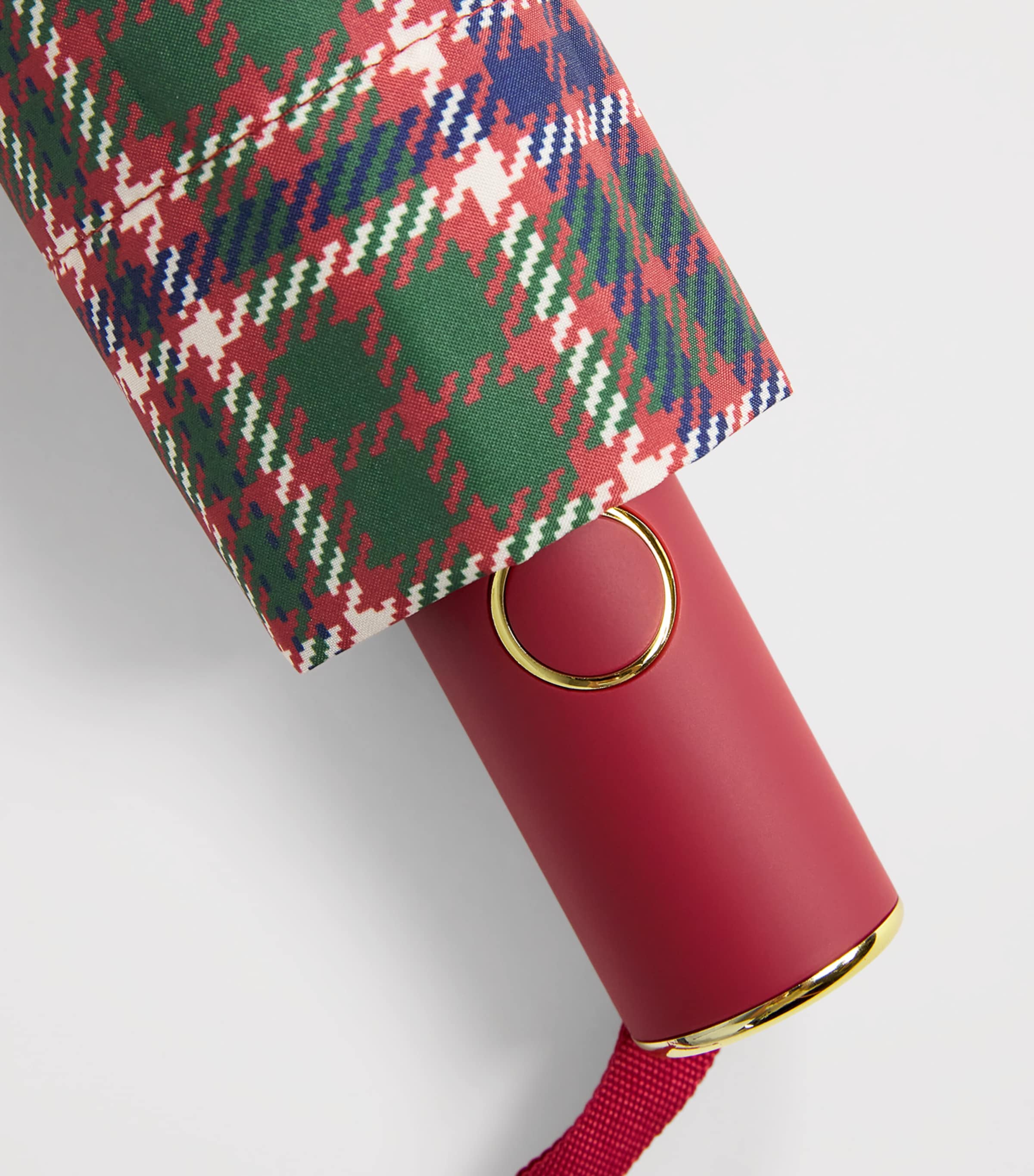 Harrods Tartan Umbrella Red Image 3