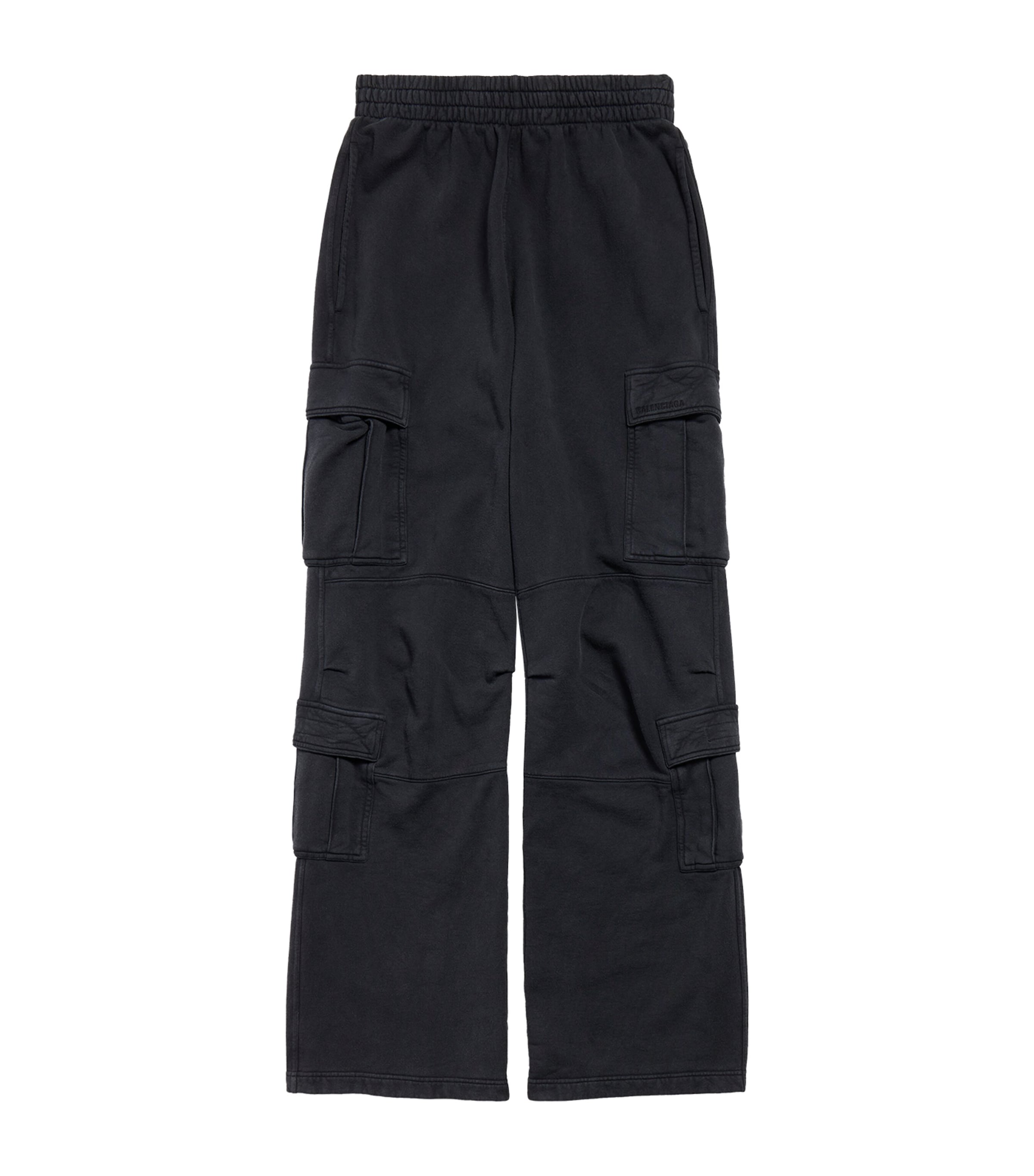 Balenciaga Cotton Cargo Sweatpants In Black