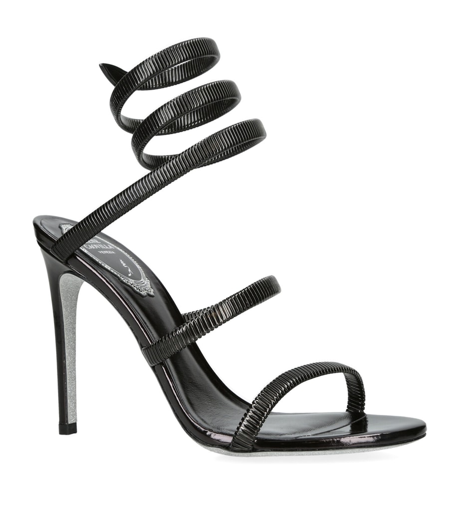 René Caovilla Suede Juniper Sandals 105 Black Image 3