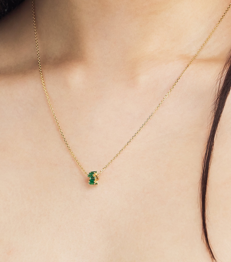 Suzanne Kalan Yellow Gold and Emerald Infinite Pendant Necklace Yg/emer Image 4