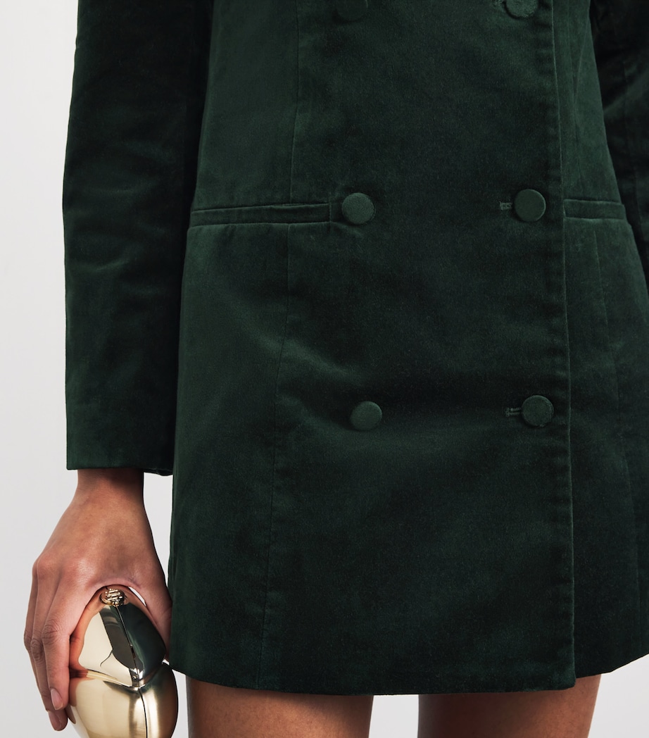 Velvet Exec Blazer Mini Dress PINE GREEN003 Image 6