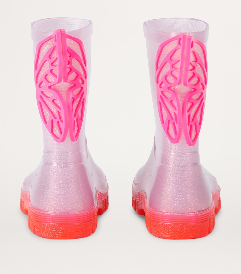 Sophia Webster Mini Butterfly Wellington Boots Pink Image 2