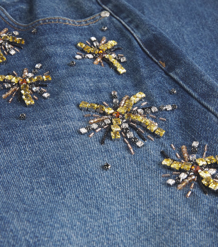 Embellished Straight Jeans BLUE JEAN Image 5