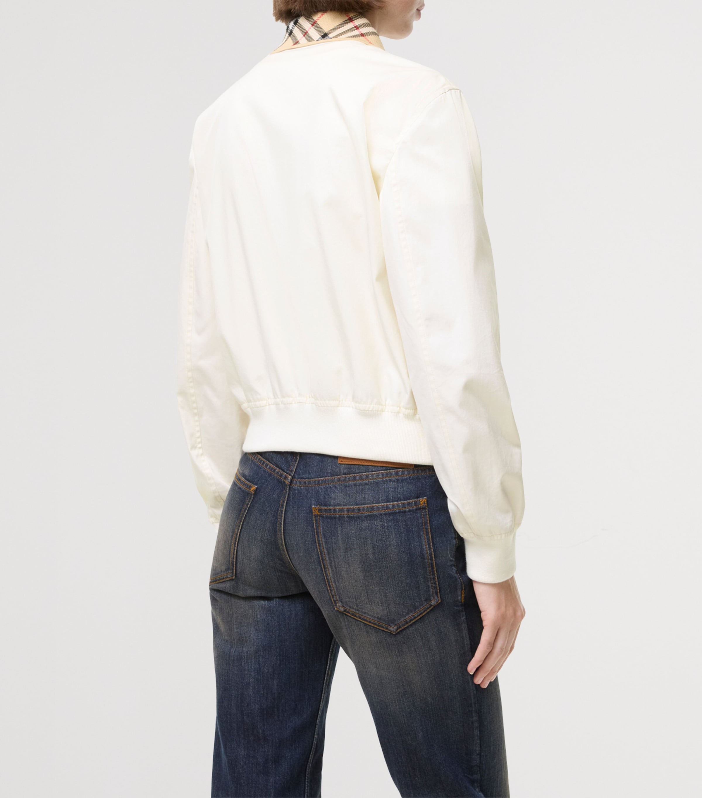 Burberry Womens Cotton Gabardine Jacket Tundra White Image 3