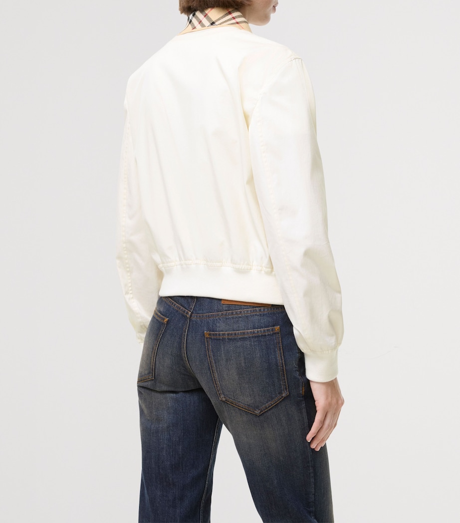 Burberry Womens Cotton Gabardine Jacket Tundra White Image 3