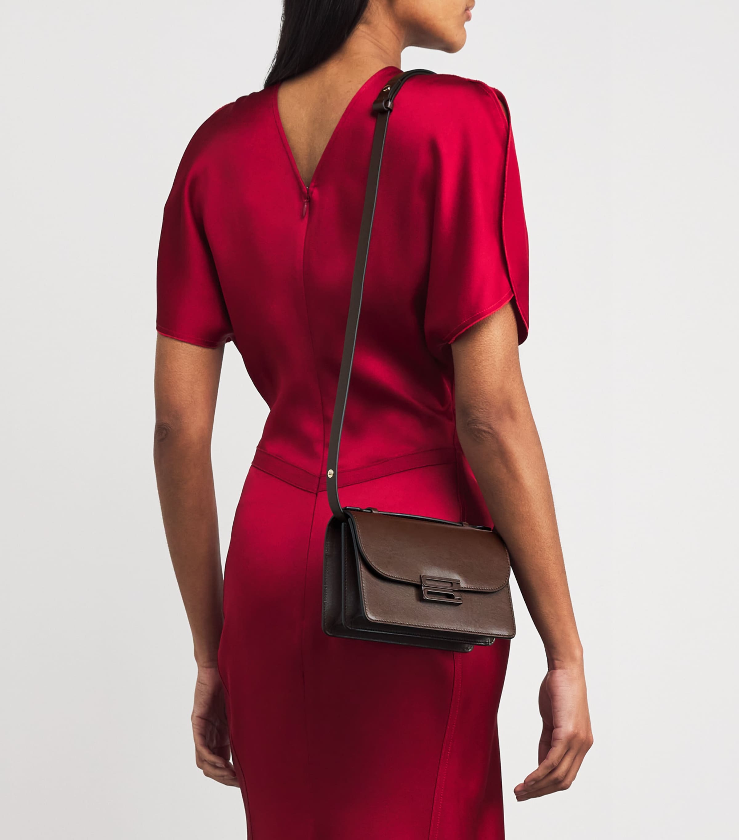 Victoria Beckham Mini Leather Dorian Top-Handle Bag | Harrods US
