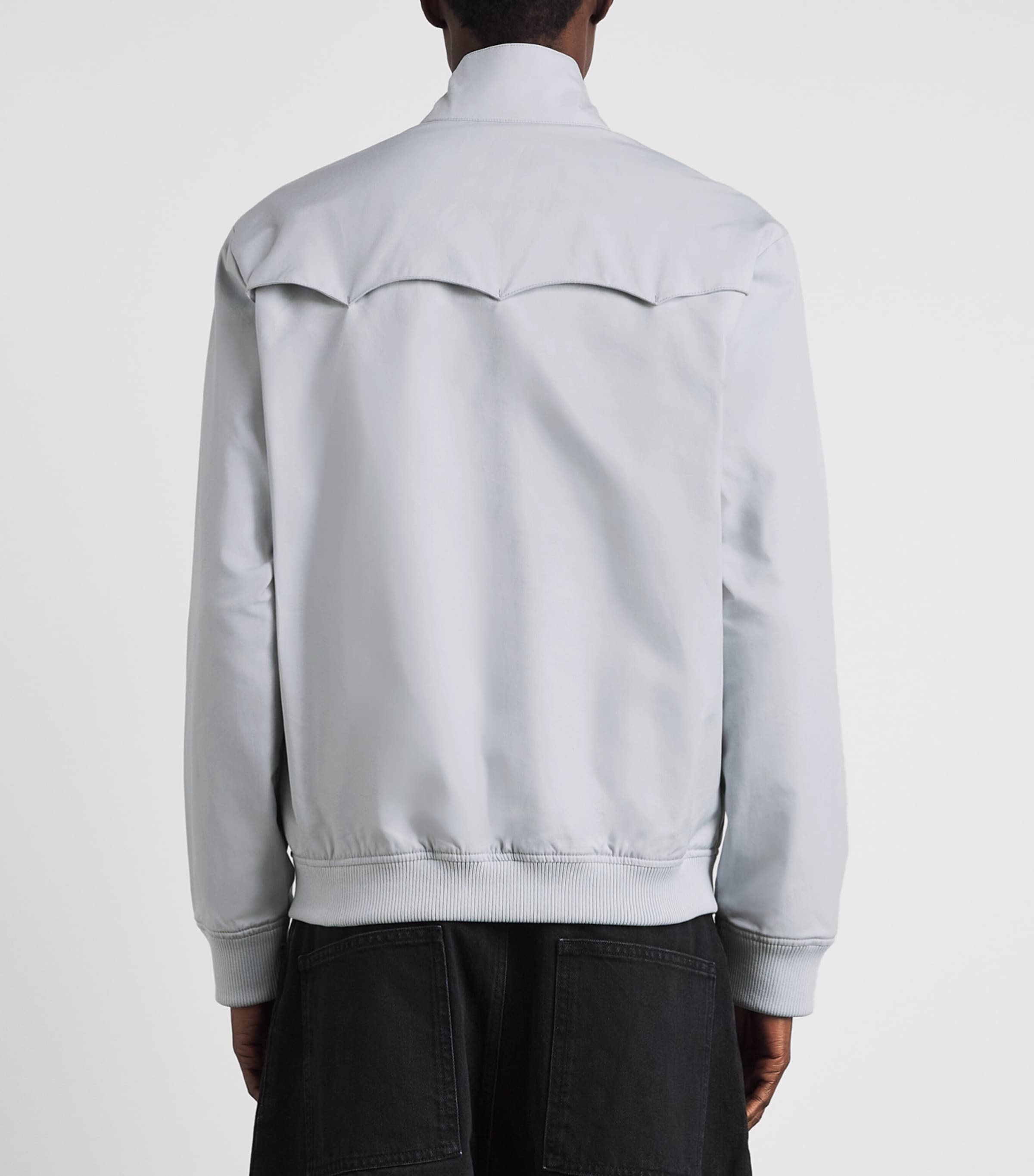 Fred Perry Mens Logo Harrington Jacket Dusky Blue Image 5