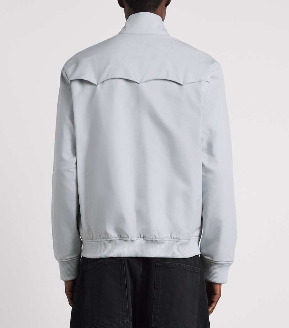 Fred Perry Mens Logo Harrington Jacket Dusky Blue Image 5