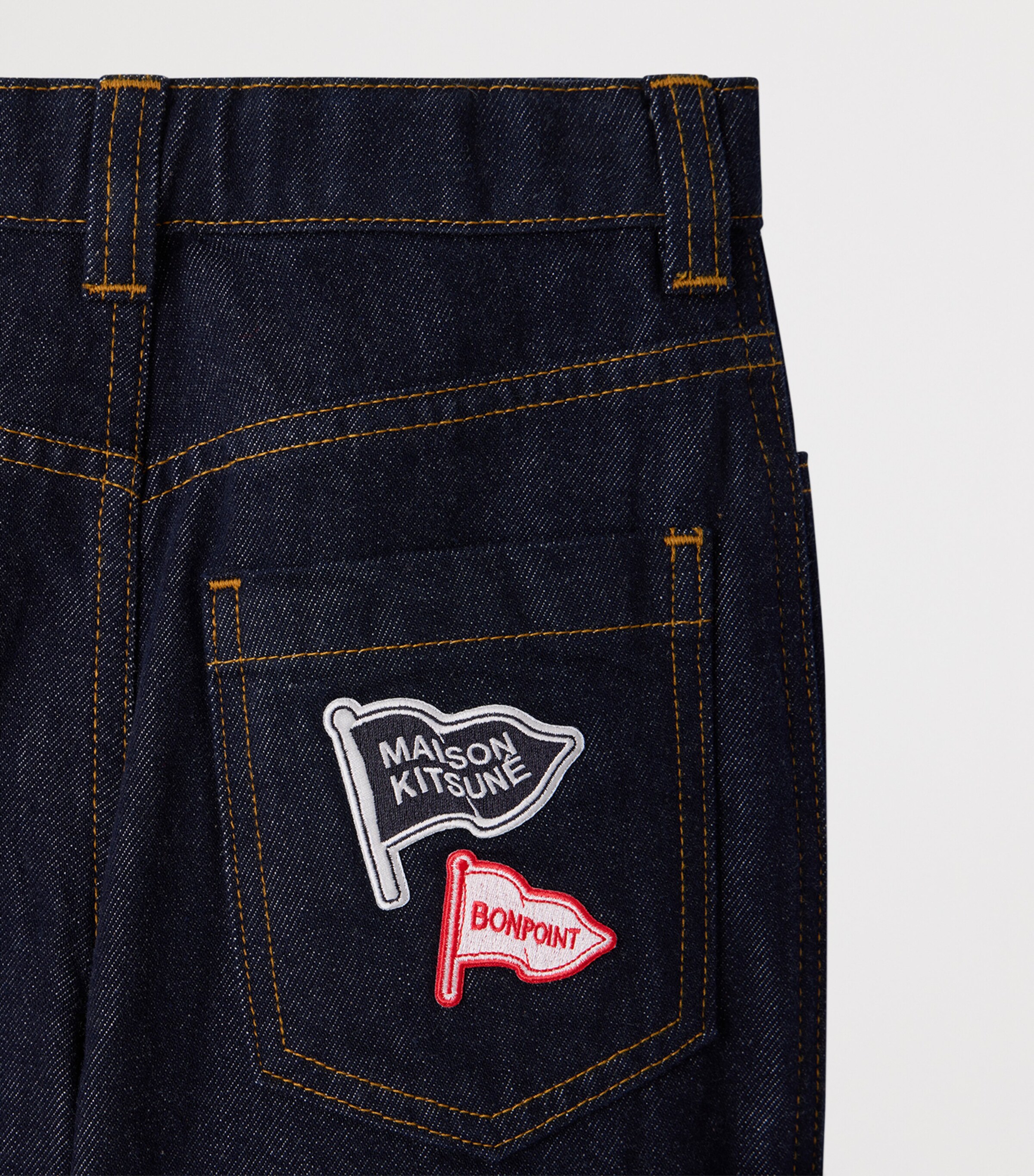Bonpoint x Maison Kitsuné Embroidered Jeans (14 Years) Jean Fonce Image 3