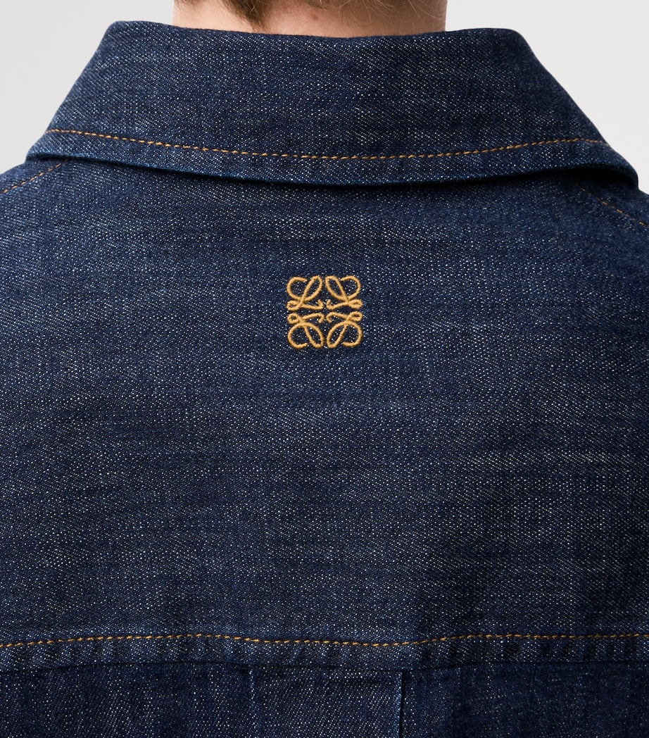 Cotton-Blend Draped Shirt INDIGO BLUE Image 5